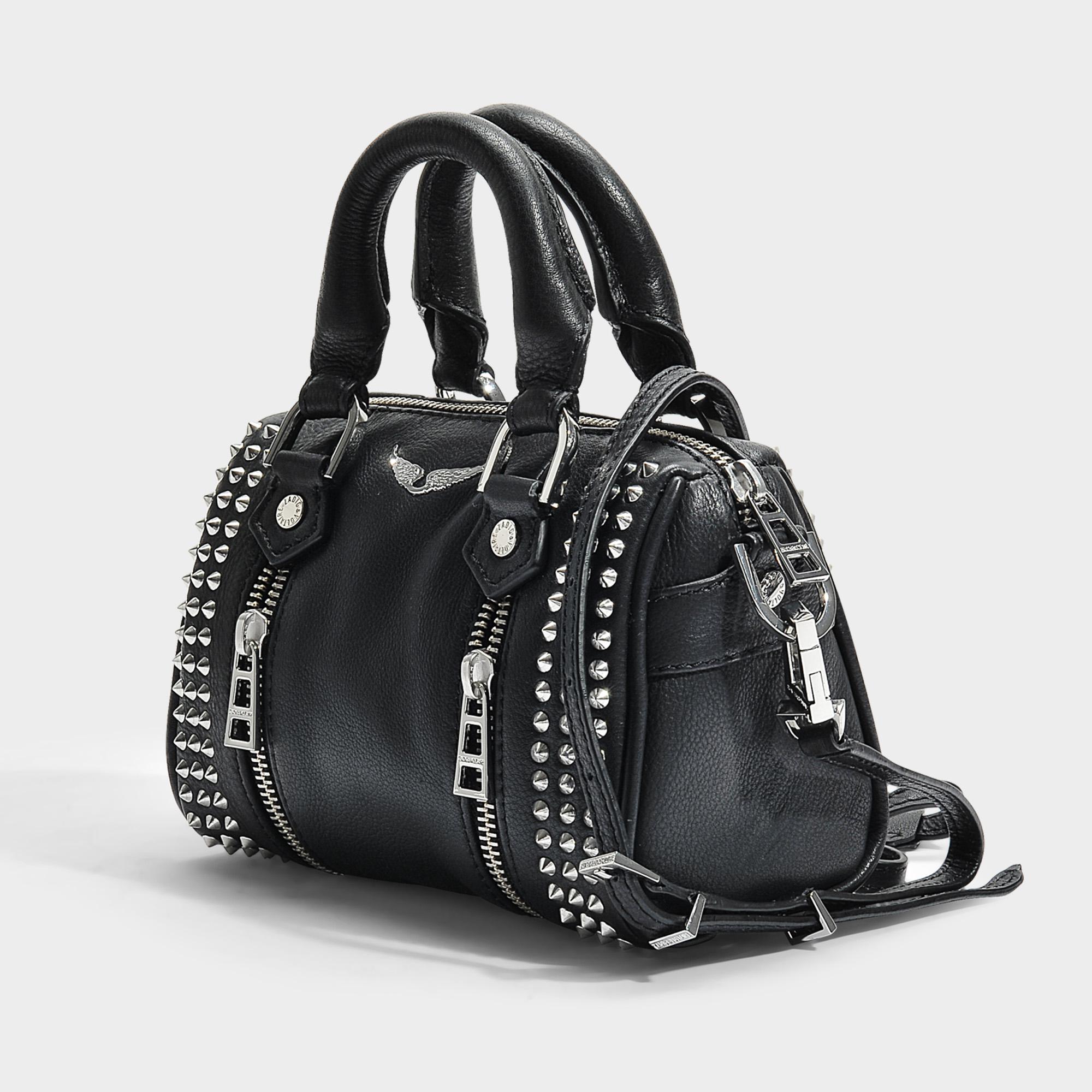 Zadig & Voltaire Sunny Spike Nano Bag In Black Cow Leather | Lyst