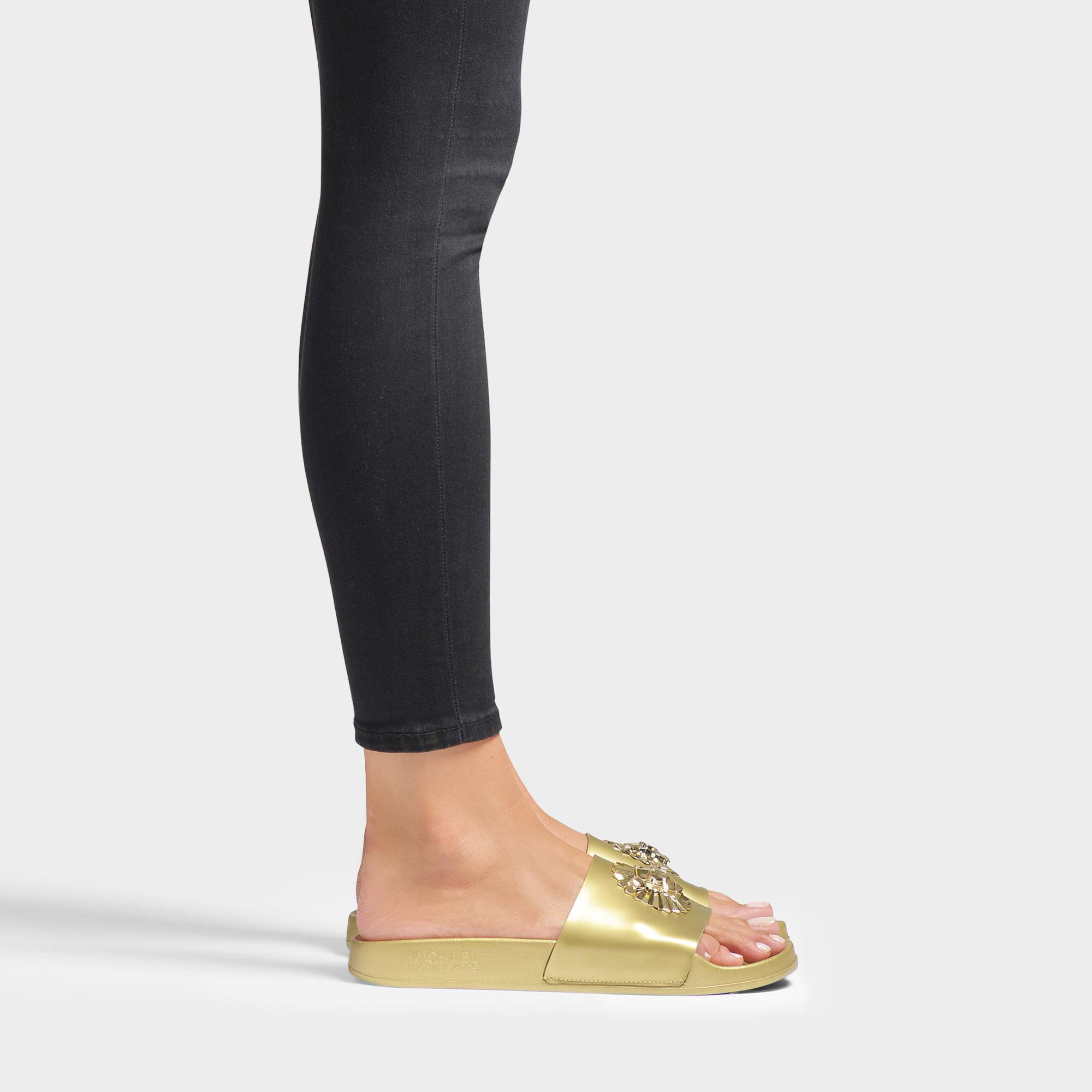 Michael Kors Metallic Slides Clearance 