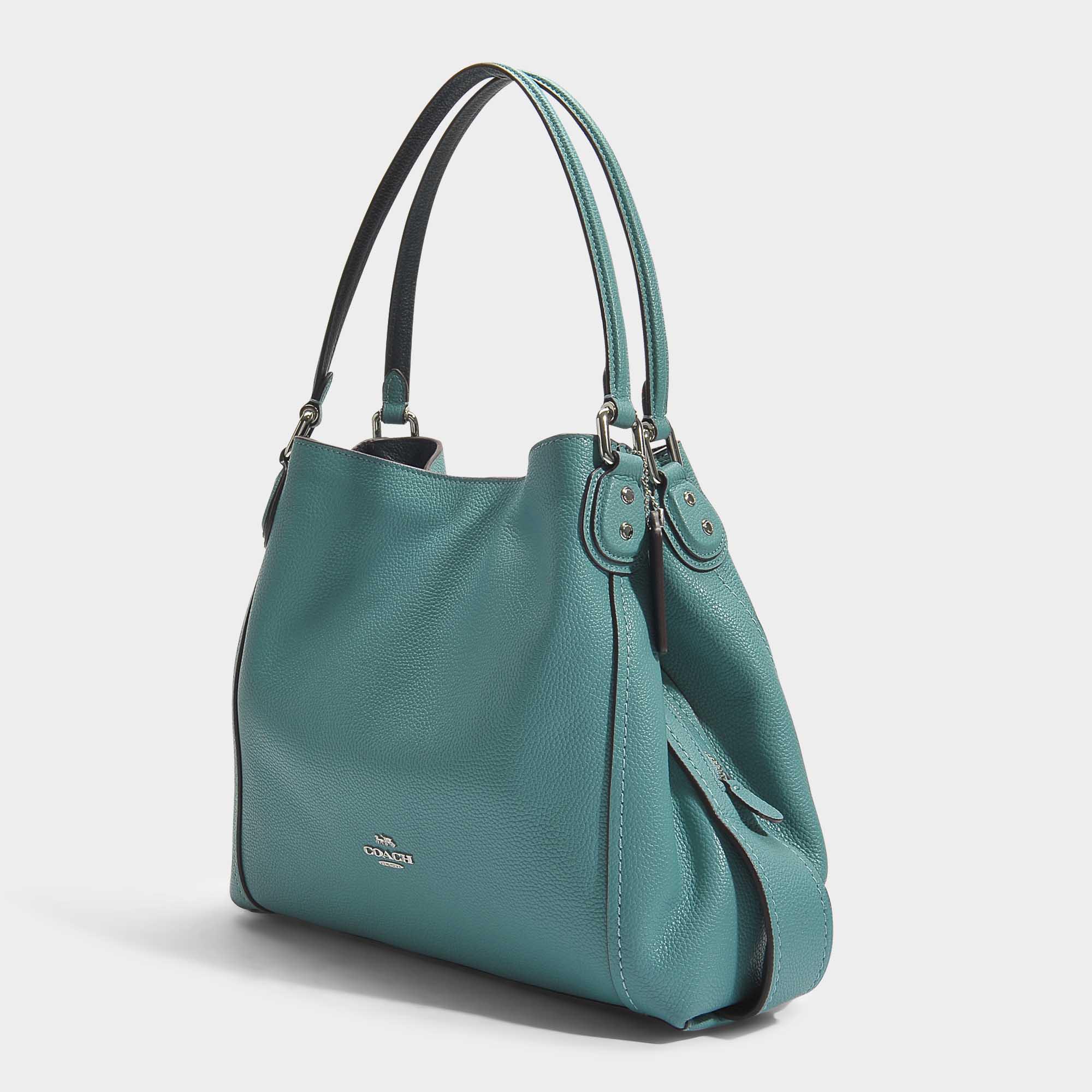 Sac porté epaule edie 31 en cuir de veau bleu marine Sac porté epaule edie 31 en cuir de veau bleu marine