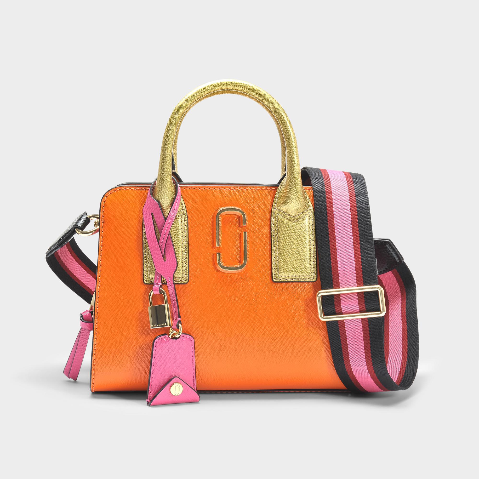 Marc Jacobs Little Big Shot Bag In Black And Chianti Split Cow Leather in  Orange - Lyst