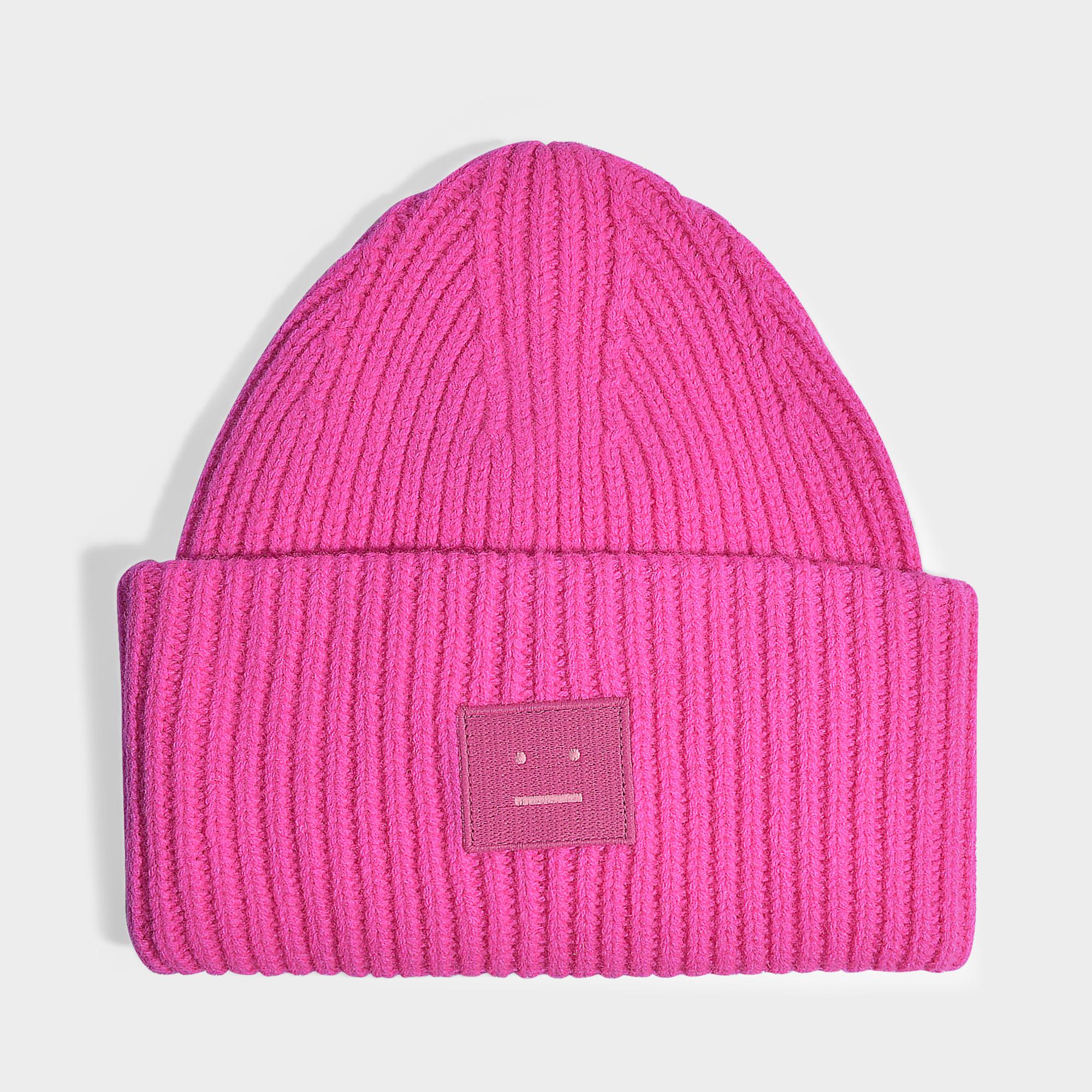 Acne Studios Mütze Pansy N Face aus rosa Wolle in Pink | Lyst DE