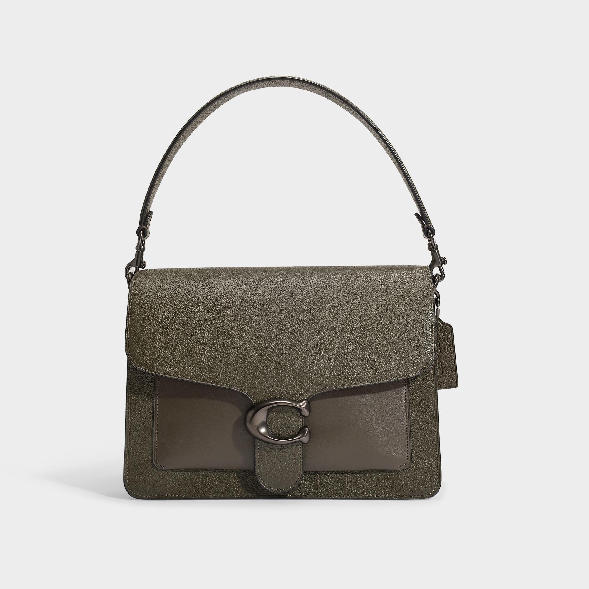 COACH Large Tabby Bag In Green Mixed Leather With Polished Pebble ...