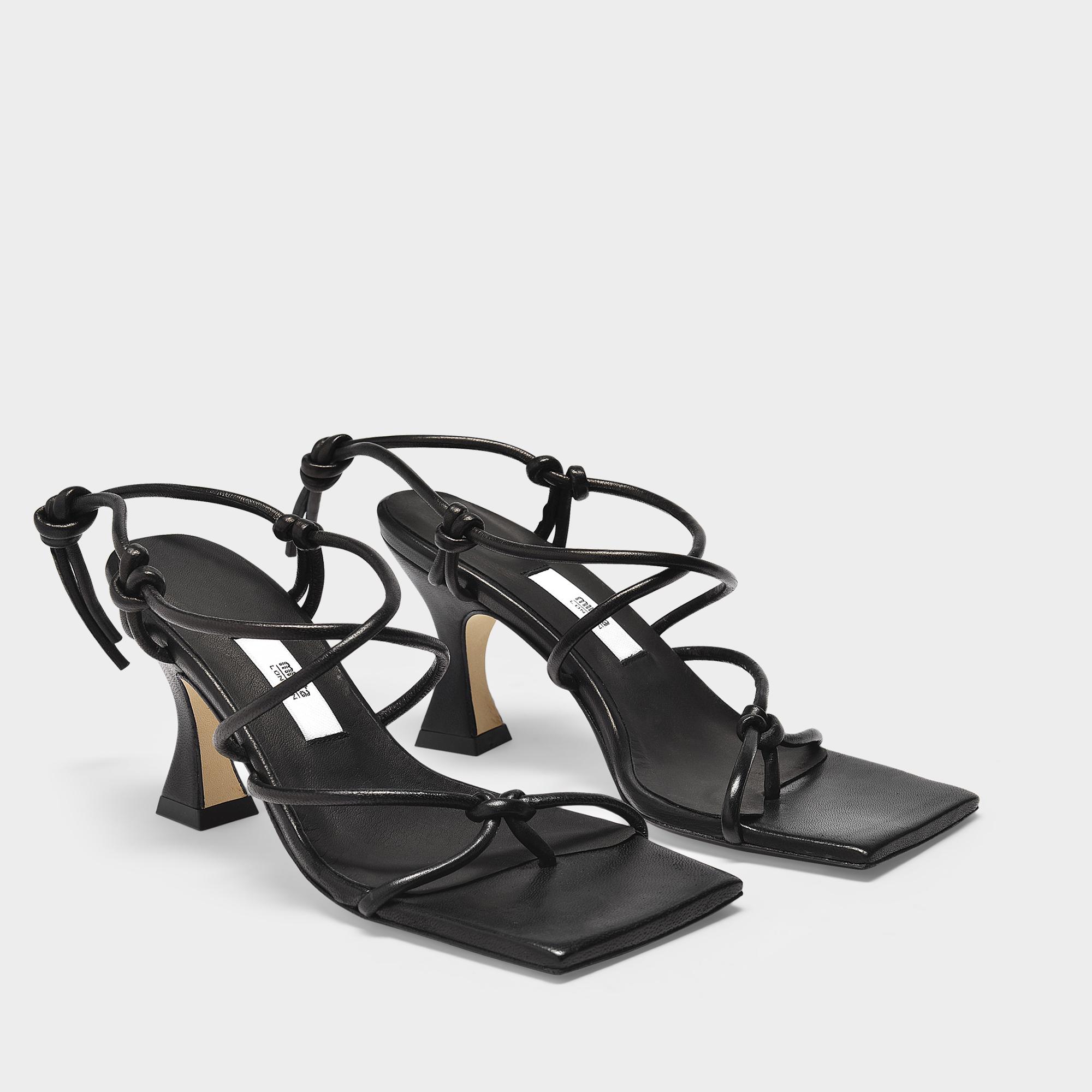 Miista Coco Strappy Sandals In Black Leather in White - Lyst