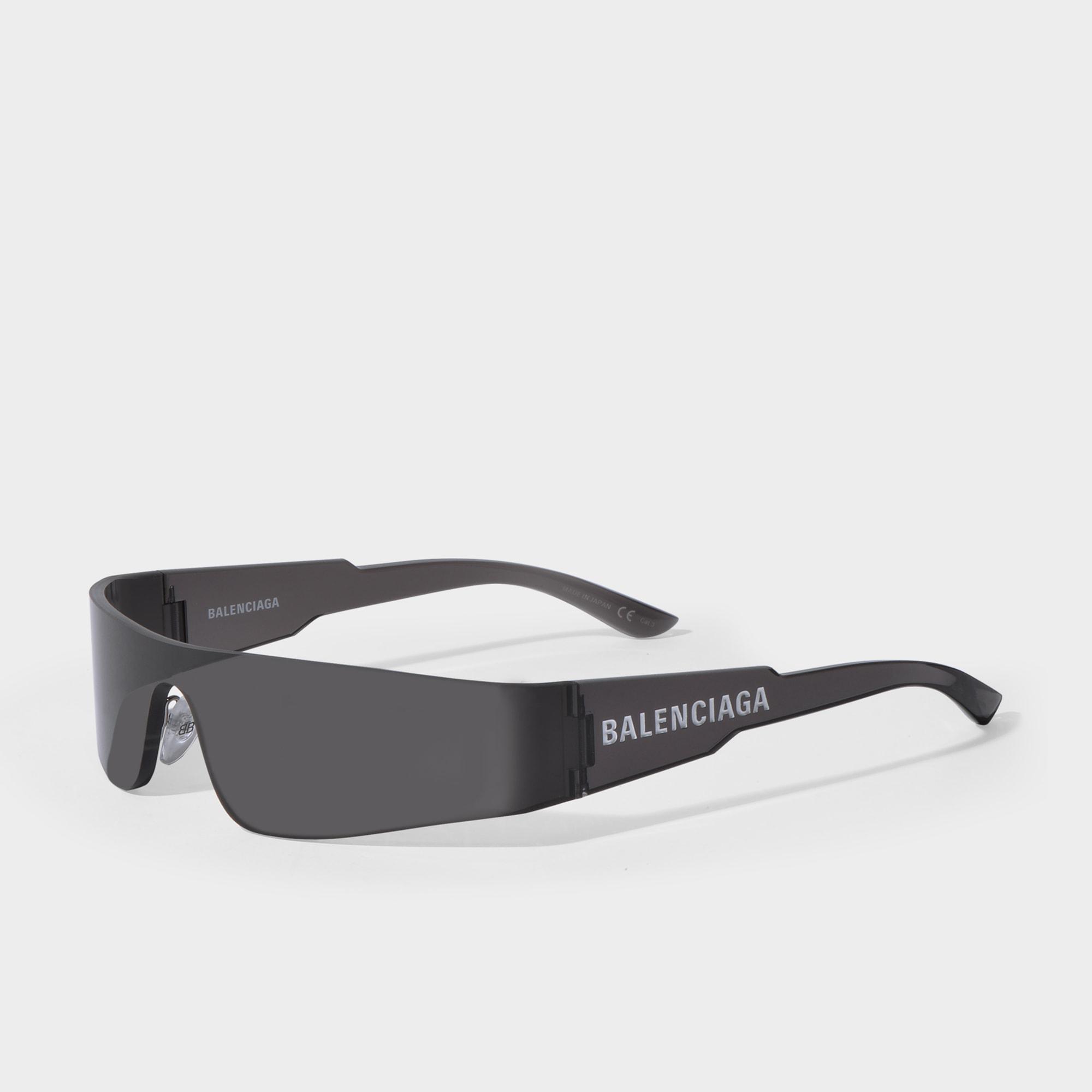 Balenciaga Mono Rectangle Sunglasses In Black Injection With Black Lenses |  Lyst