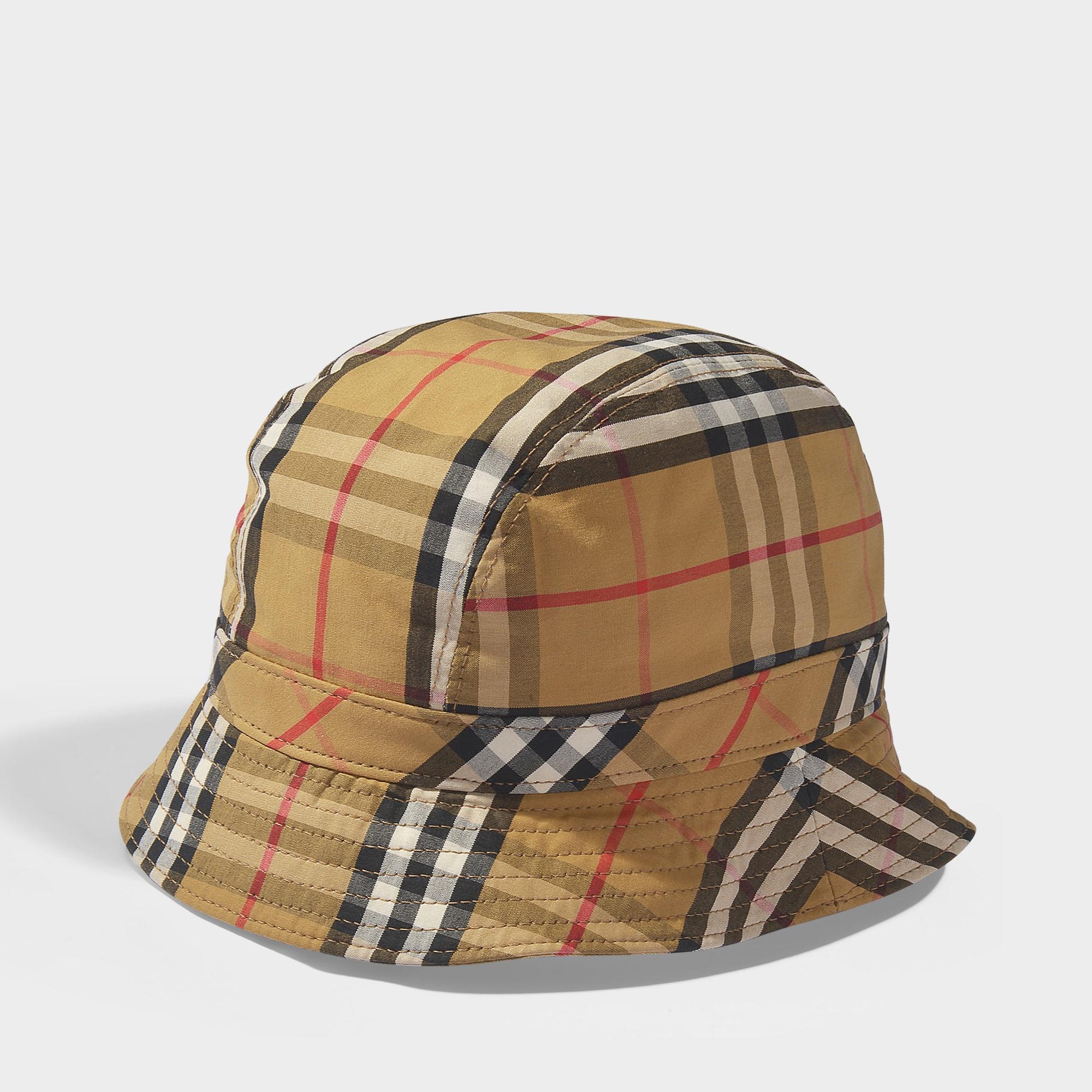 Burberry Vintage Check Bucket Hat In Antique Yellow Cotton - Lyst