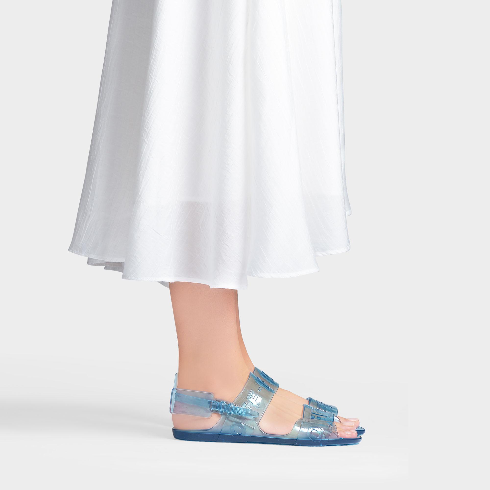 Off-White c/o Virgil Abloh Logo Rubber Jelly Sandals in Blue | Lyst