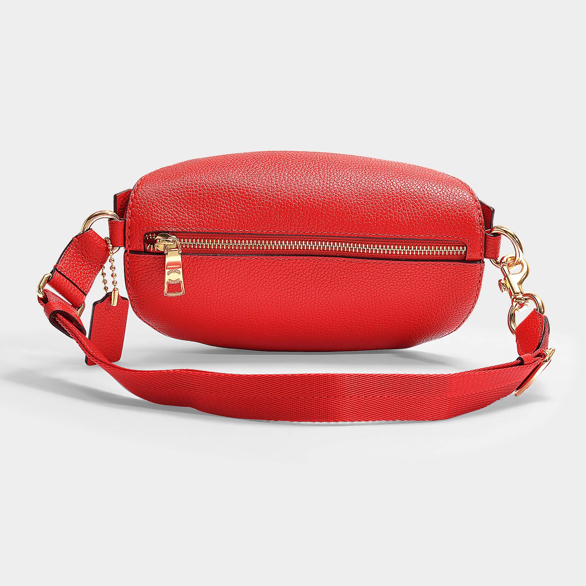 COACH Belt Bag In Jasper Polished Pebble Leather in Red Lyst