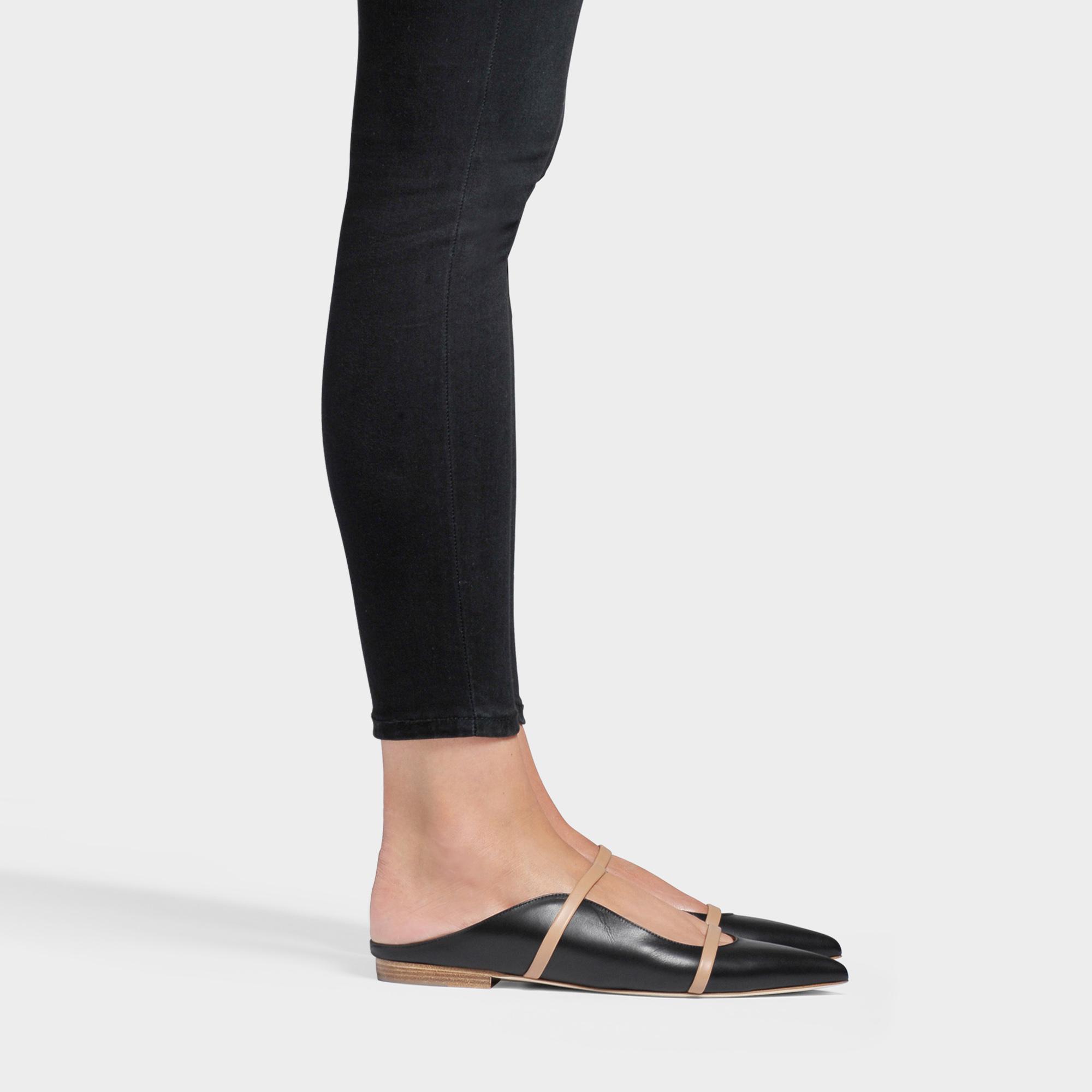 black flat mules