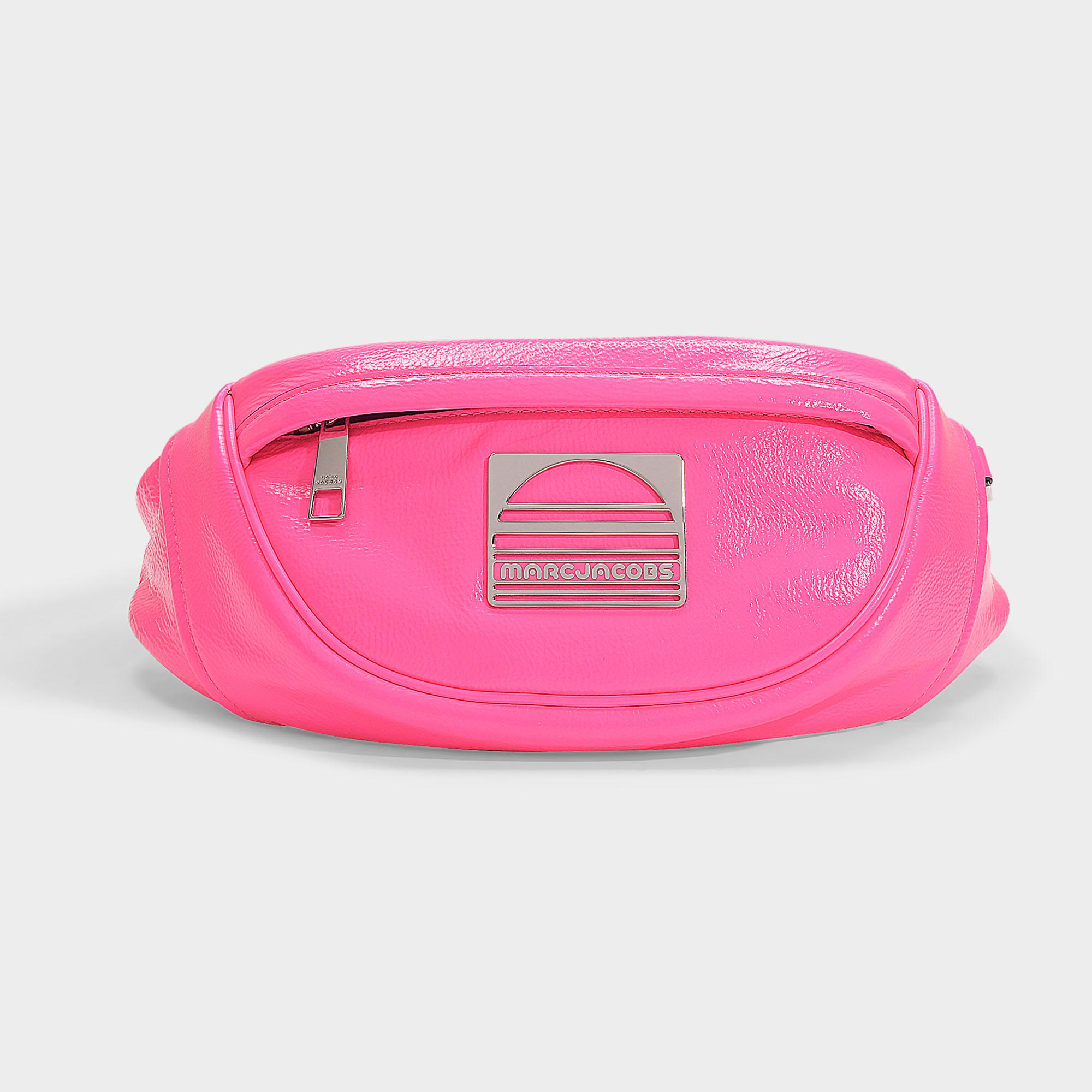 pink leather fanny pack