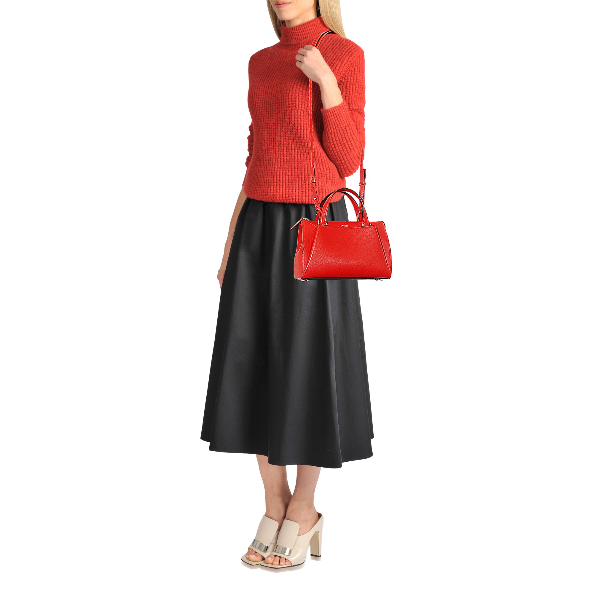 Lancel Lison Xs Tote Bag In 1948 Red Grained Leather - Lyst