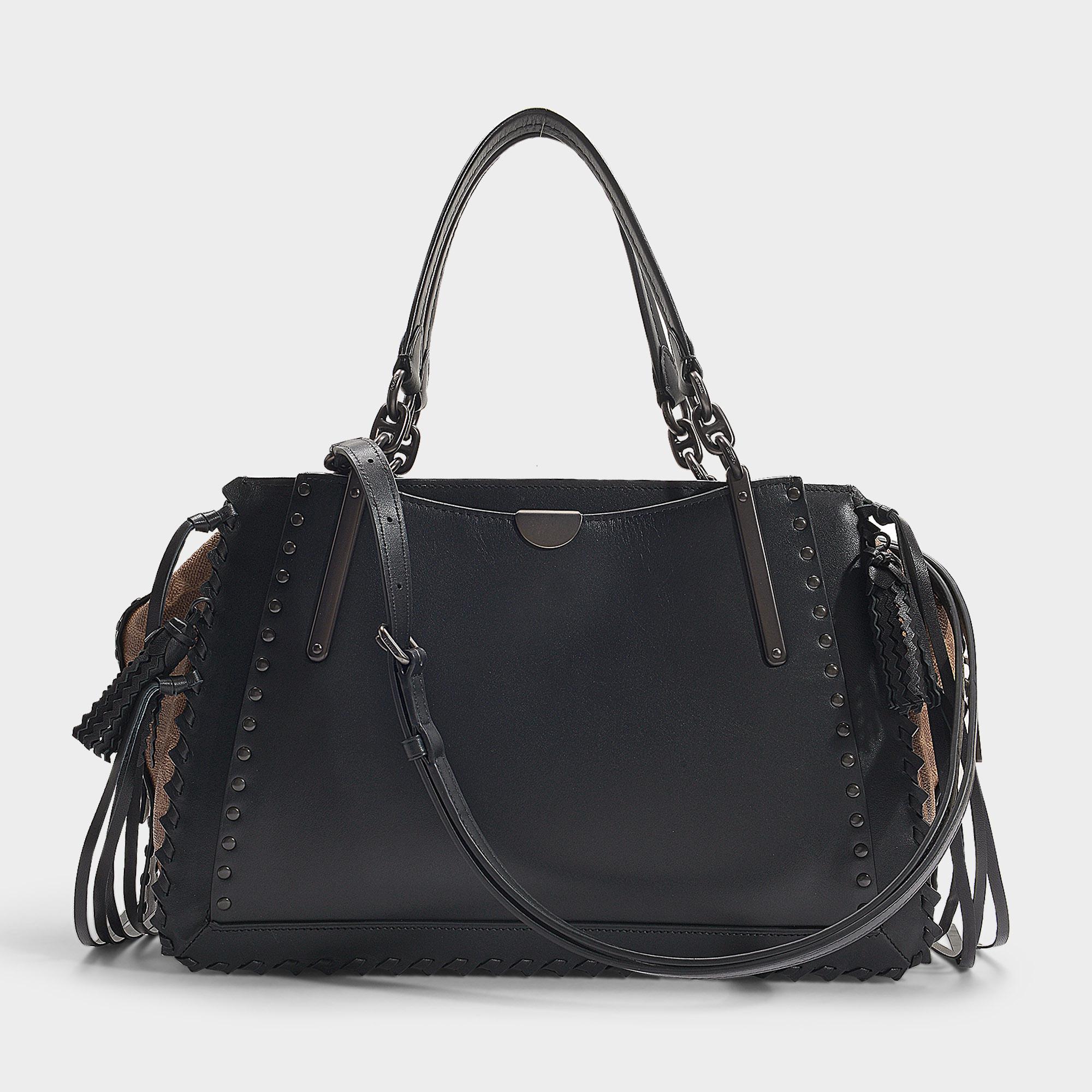 Shoulder Bag Rose Anchor Tattoo Black /& White Striped Large Shopping