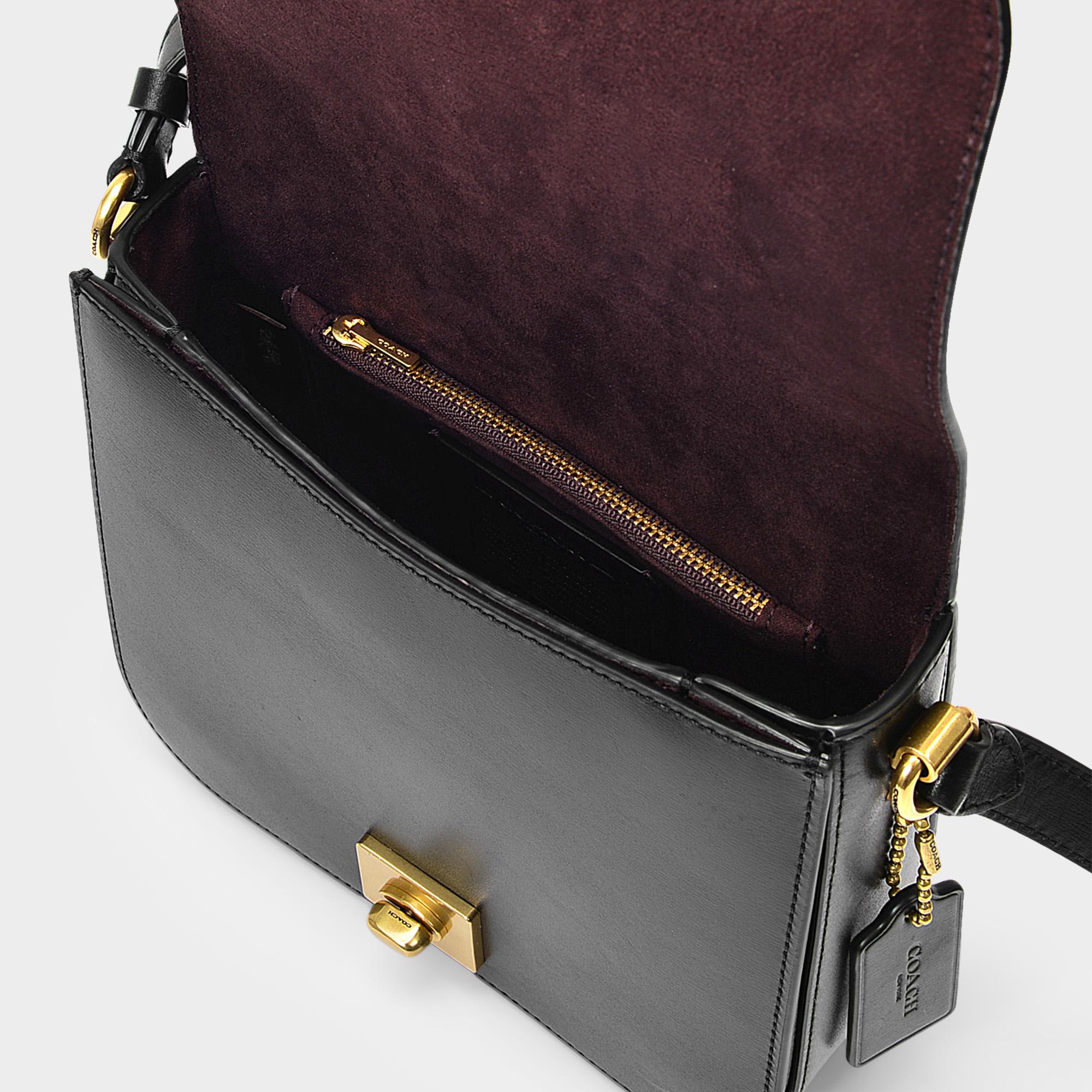 COACH Box Calf Leather Hutton Saddle Bag in Black Lyst