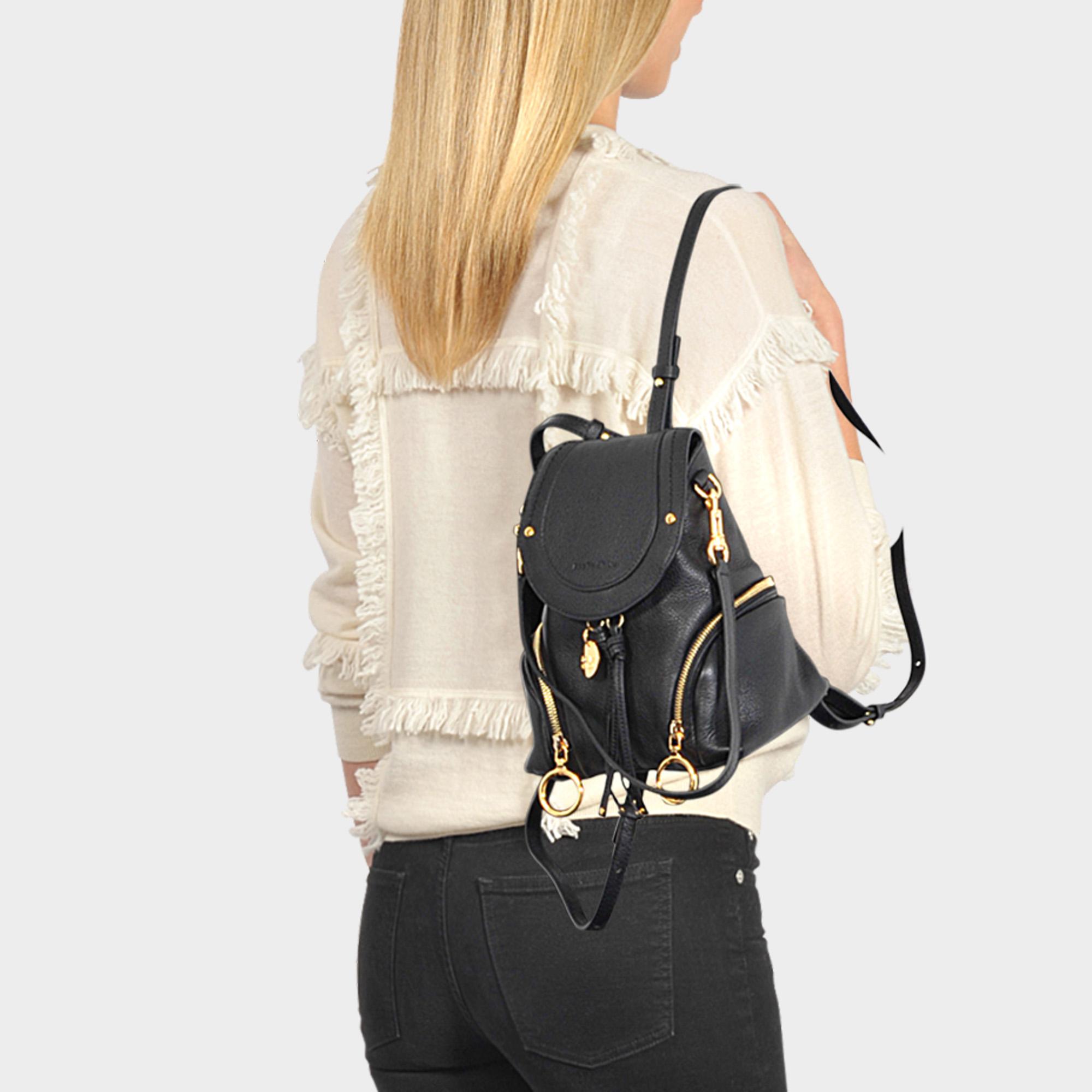See By Chloé Olga Small Backpack In Black Grained Calfskin | Lyst