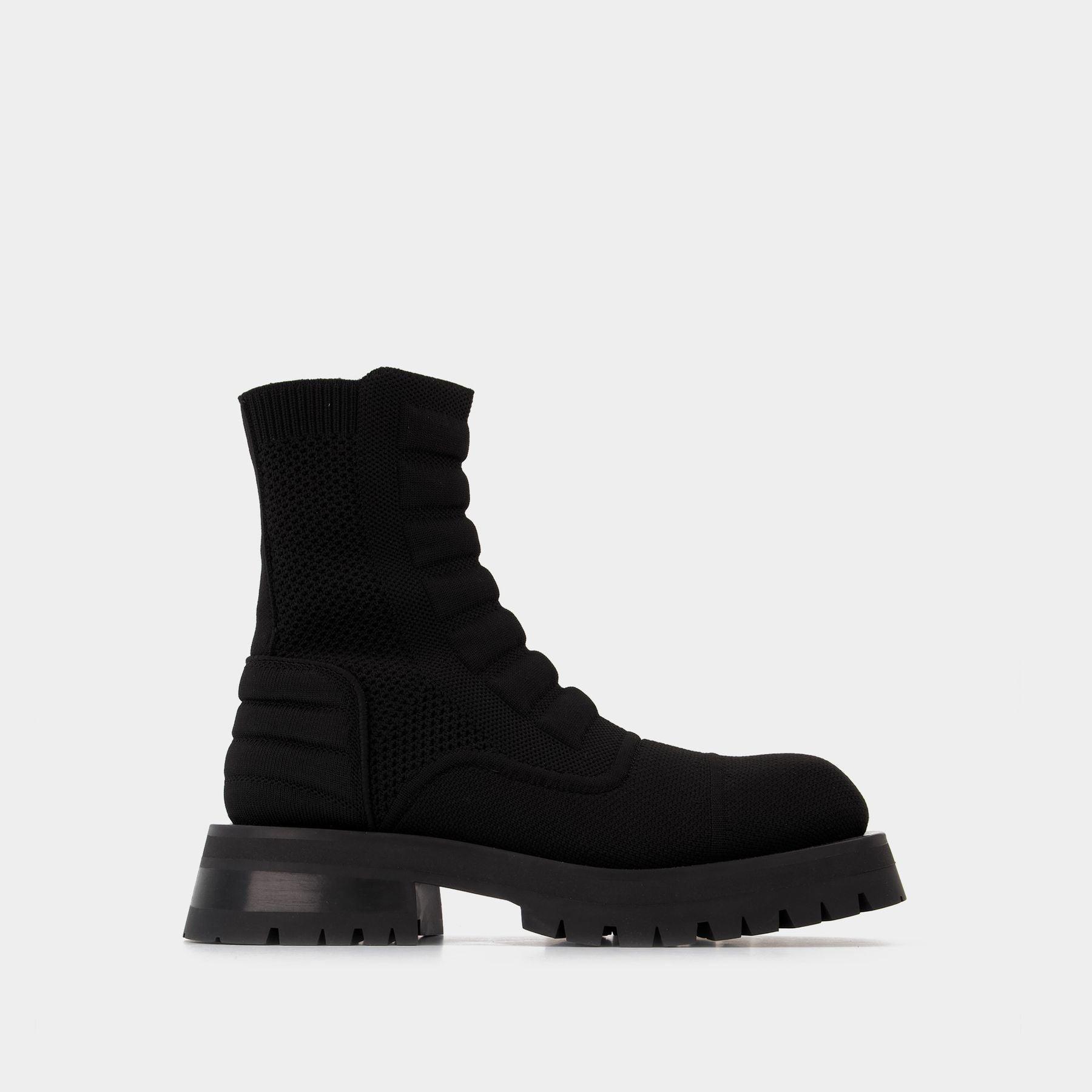 Balmain Army Knit Chelsea Boots in Black | Lyst