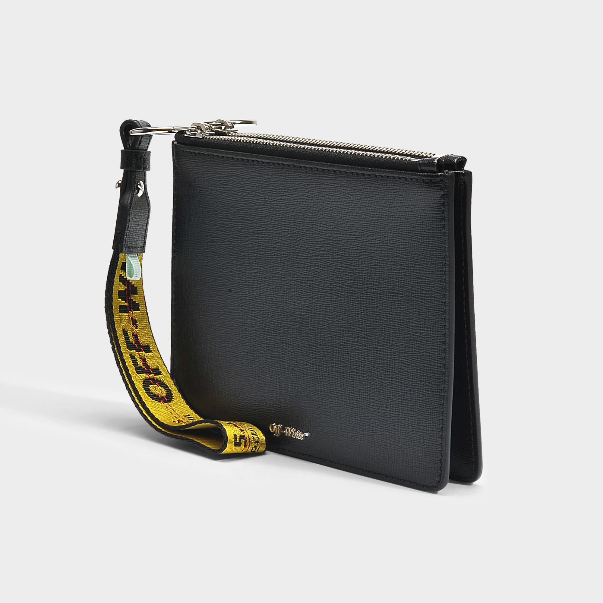 Off-White c/o Virgil Abloh Flat Double Leather Pouch in Black