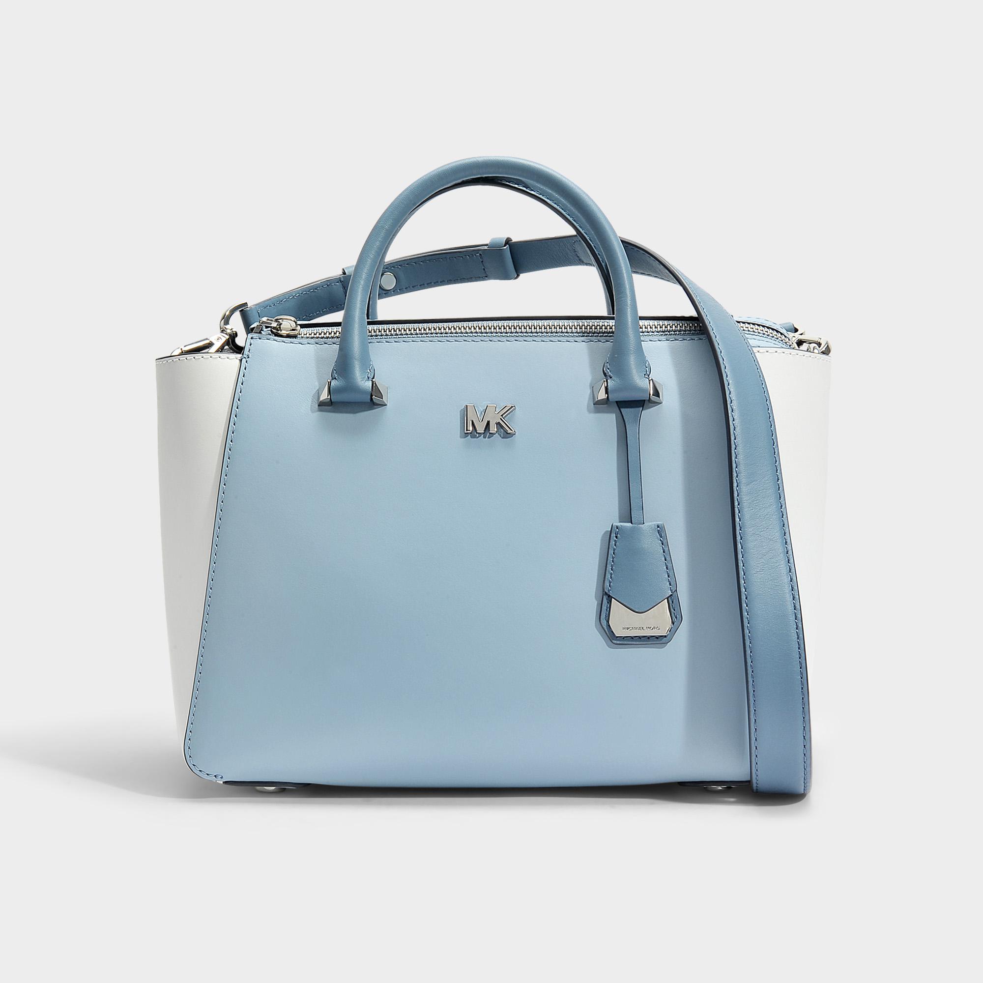 michael kors blue and white purse