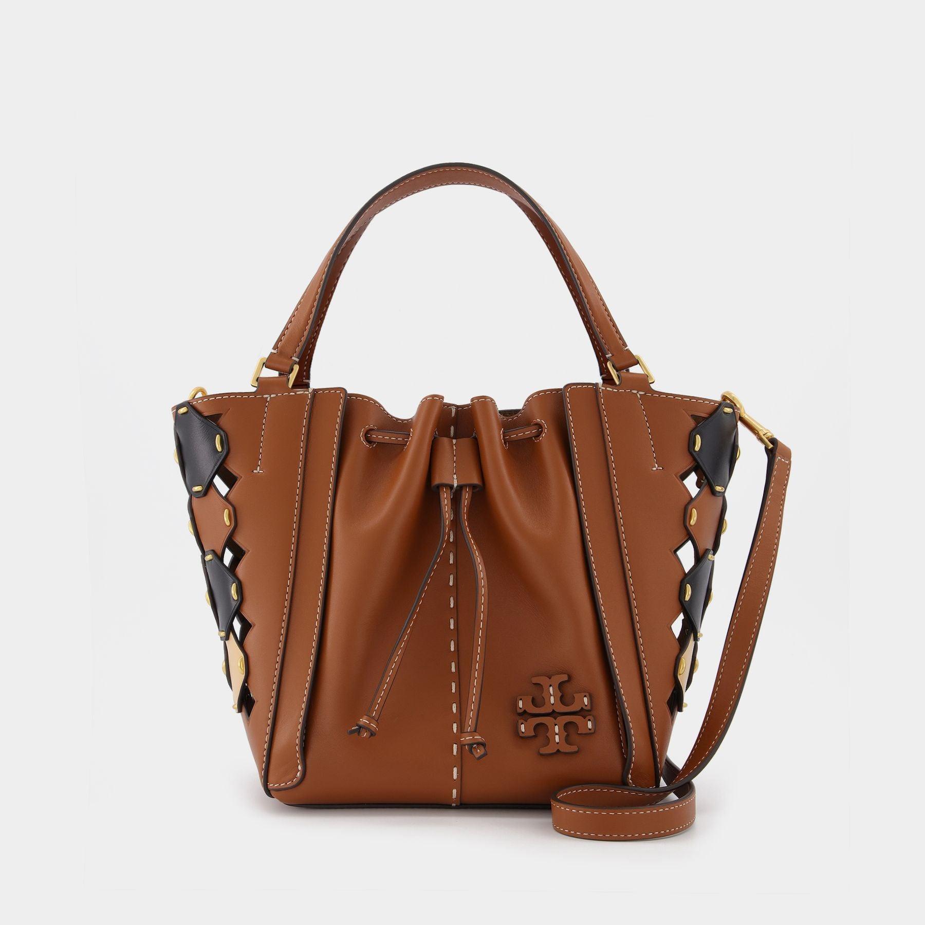 Tory Burch Leather Mcgraw Die Cut Drawstring Satchel in Brown Lyst UK
