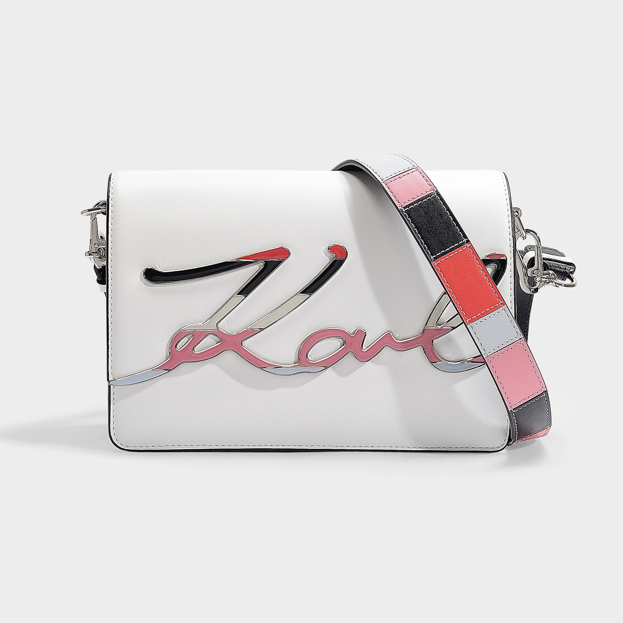 Karl Lagerfeld Leather K/signature Special Enamel Crossbody Bag in White Lyst