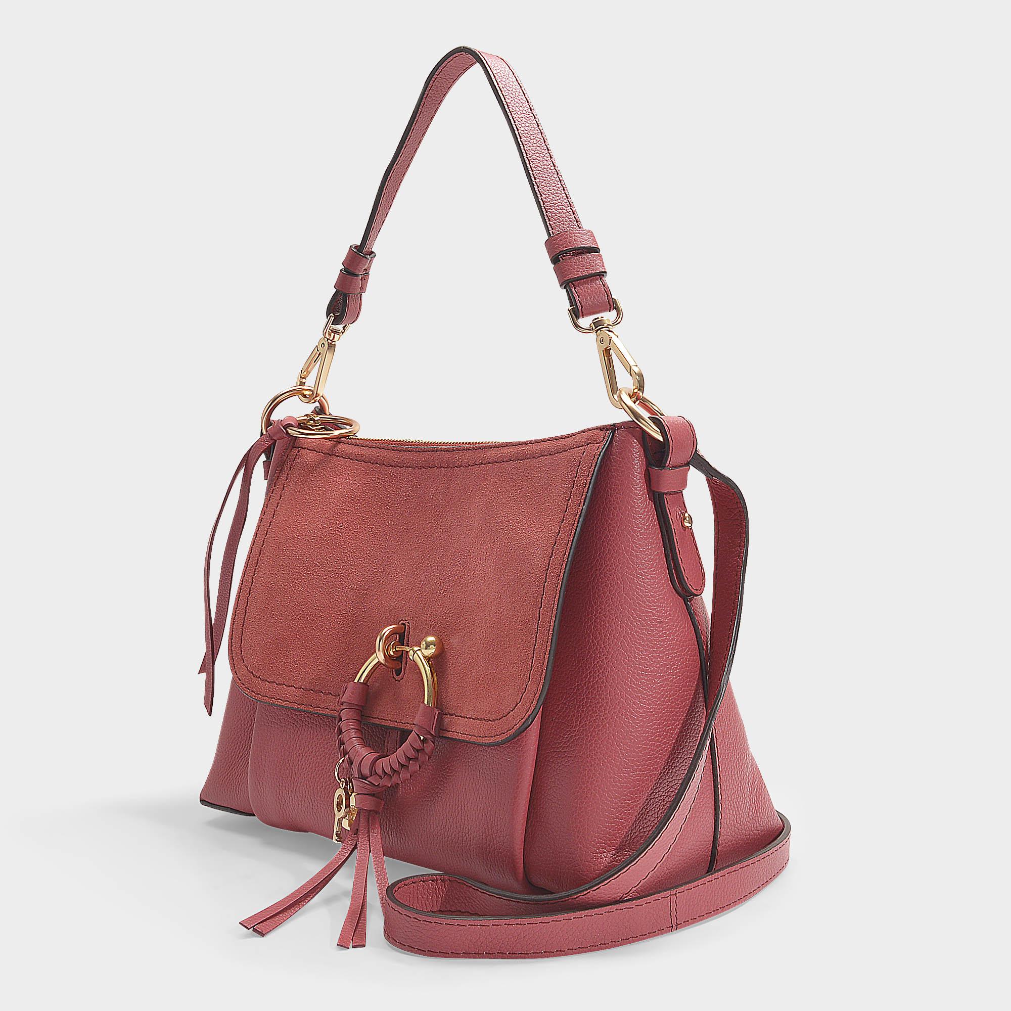 See By Chloé Joan Small Crossbody Bag In Rusty Pink Grained Cowskin And