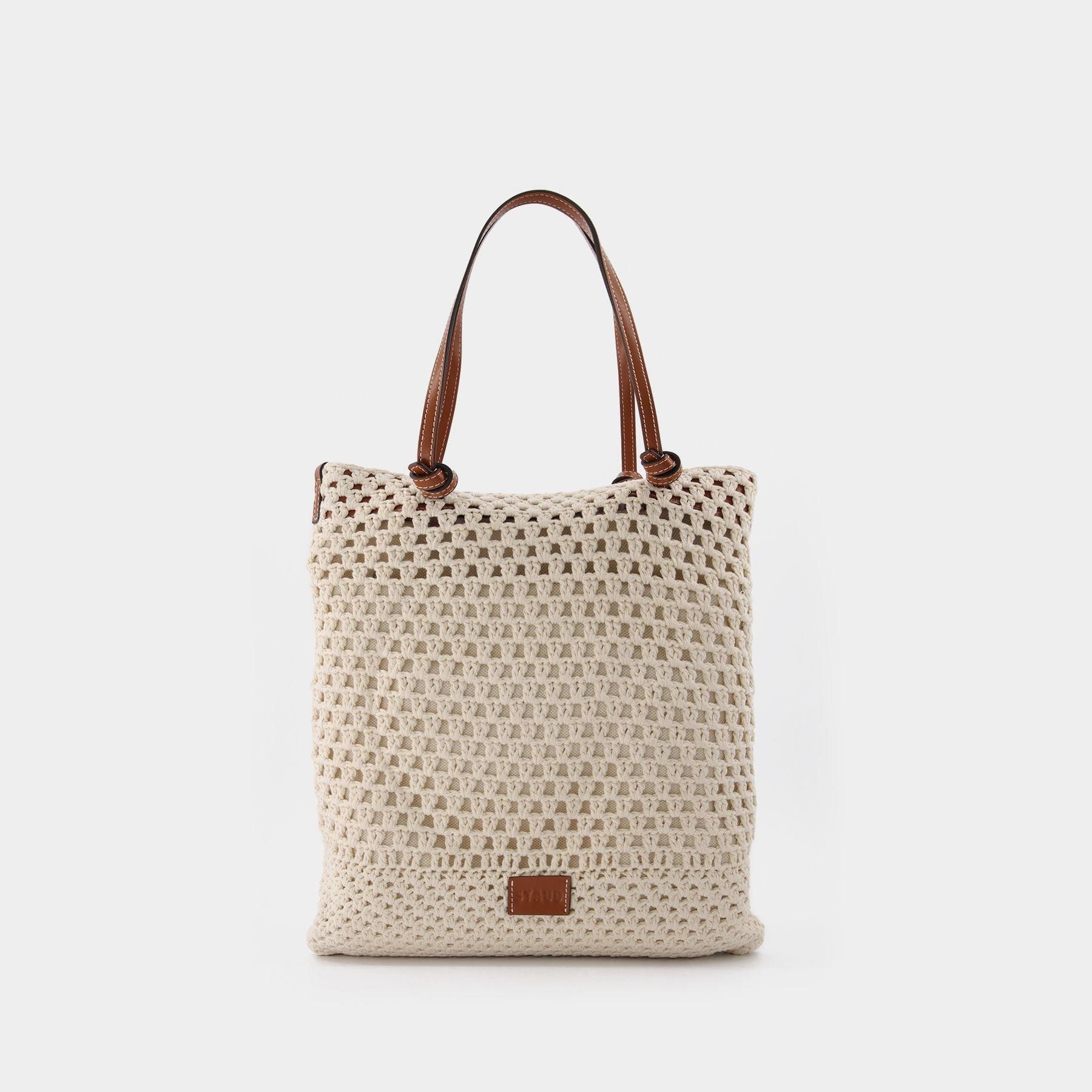 STAUD Crochet Porte Tote Bag in Natural | Lyst