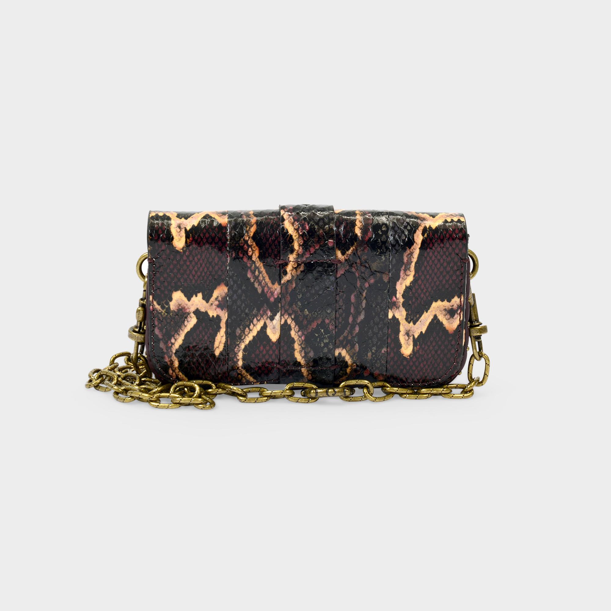 Zadig & Voltaire Kate Wallet Bag In Snake Leather in Black | Lyst