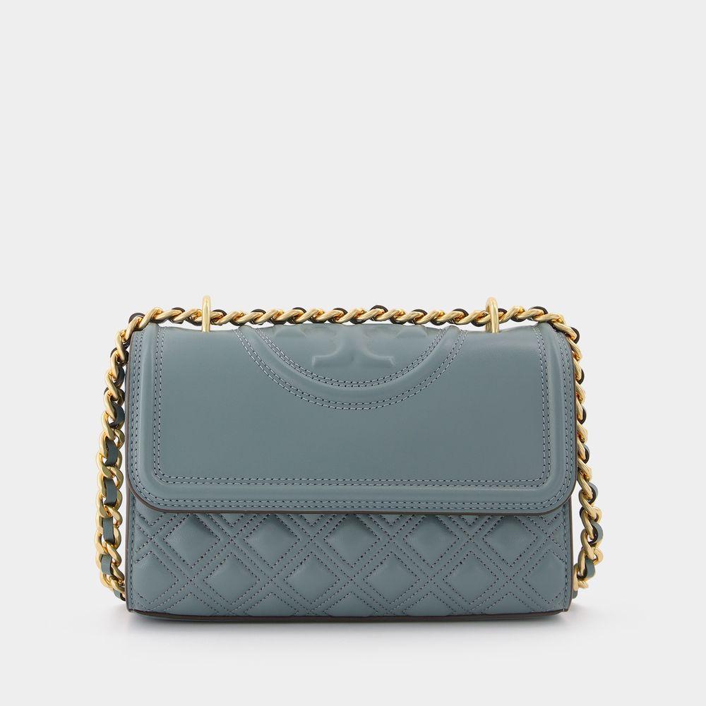 Tory Burch Small Fleming Convertible Shoulder Bag In Blue
