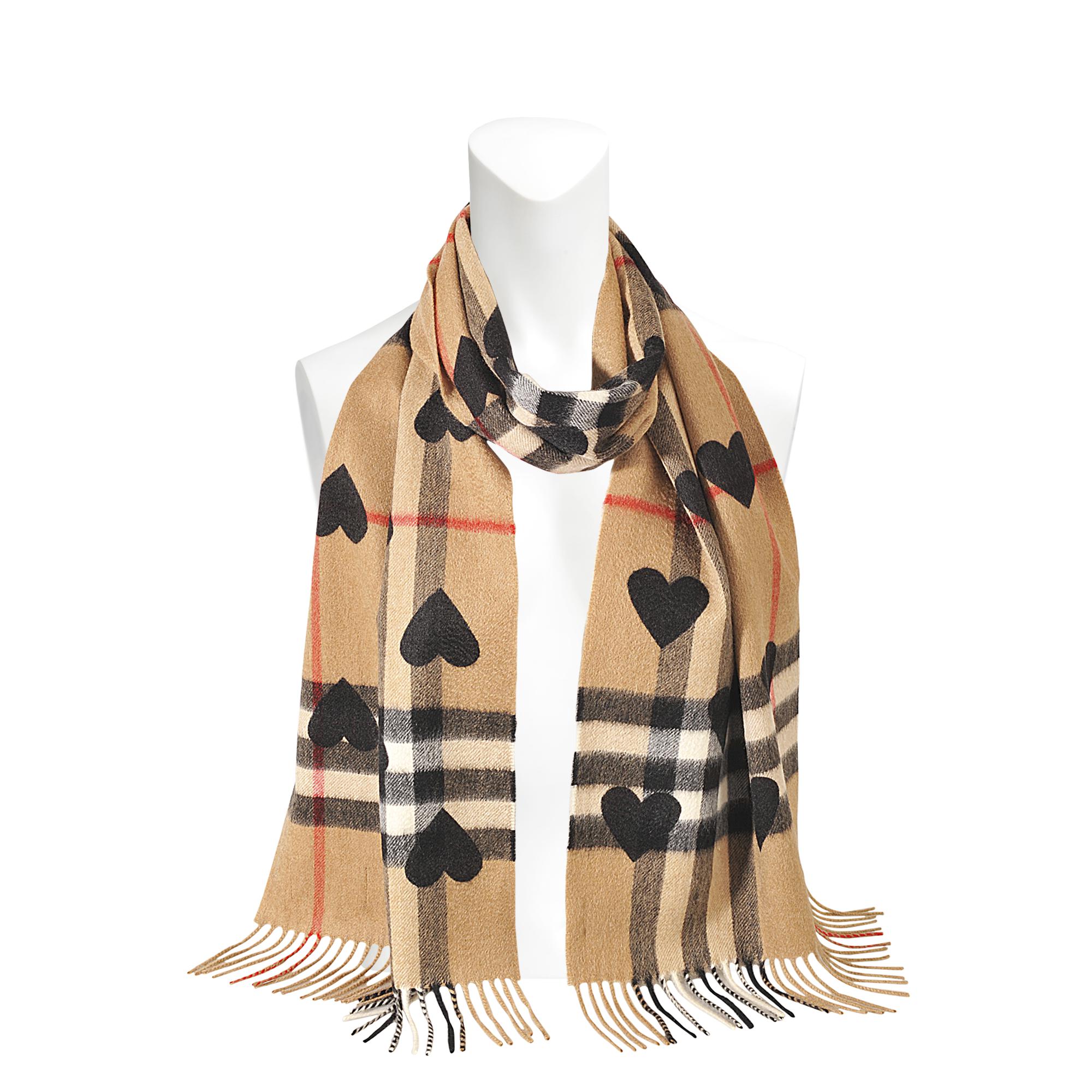 Burberry Printed Camel Giant Check Cashmere Scarf Cm in | Lyst