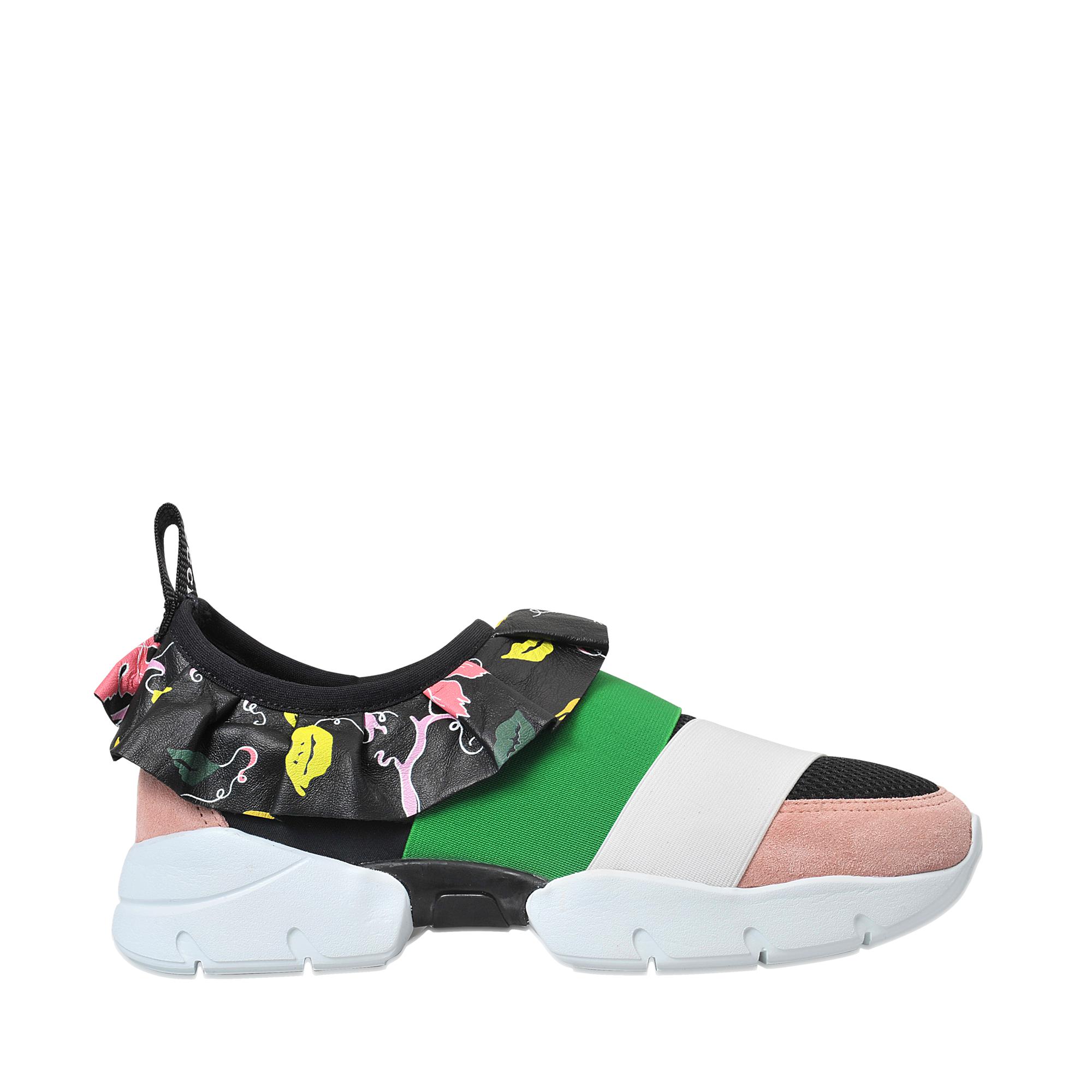 Emilio Pucci Leather Ruffle Sneakers - Lyst