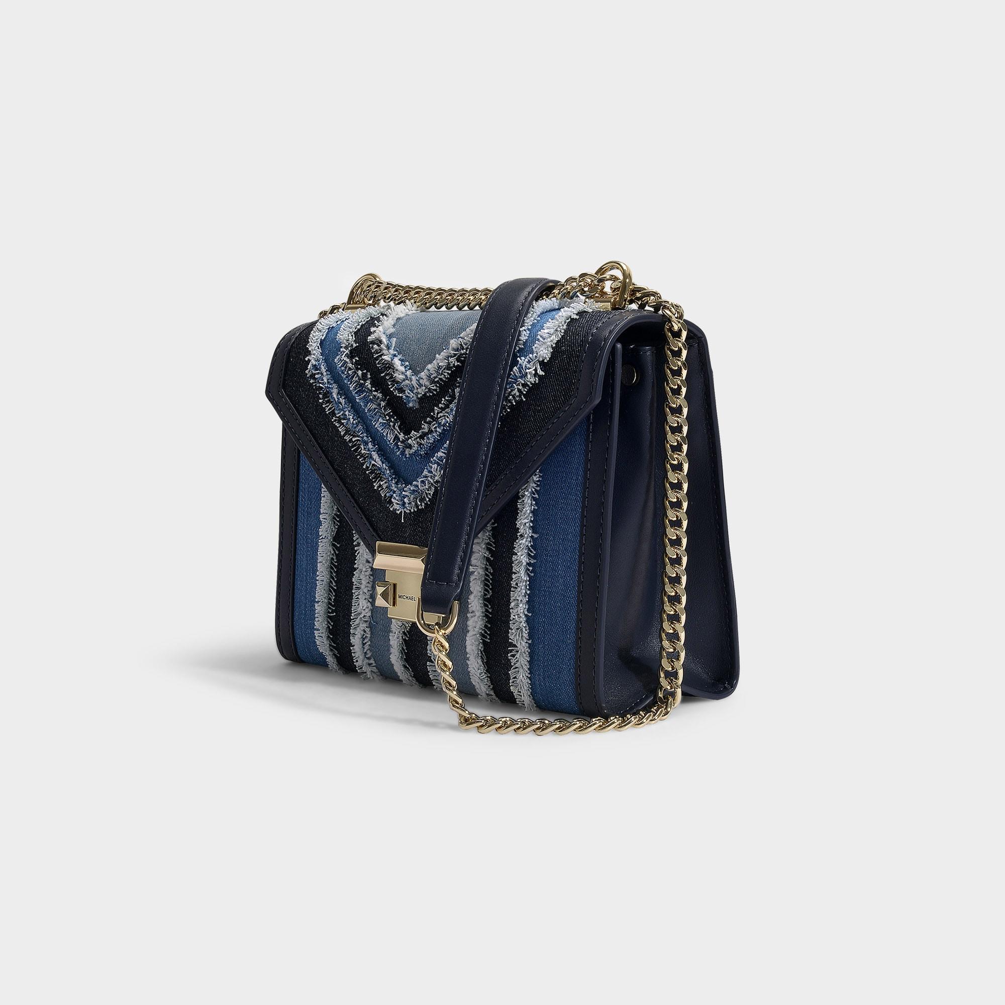 whitney large frayed denim convertible shoulder bag