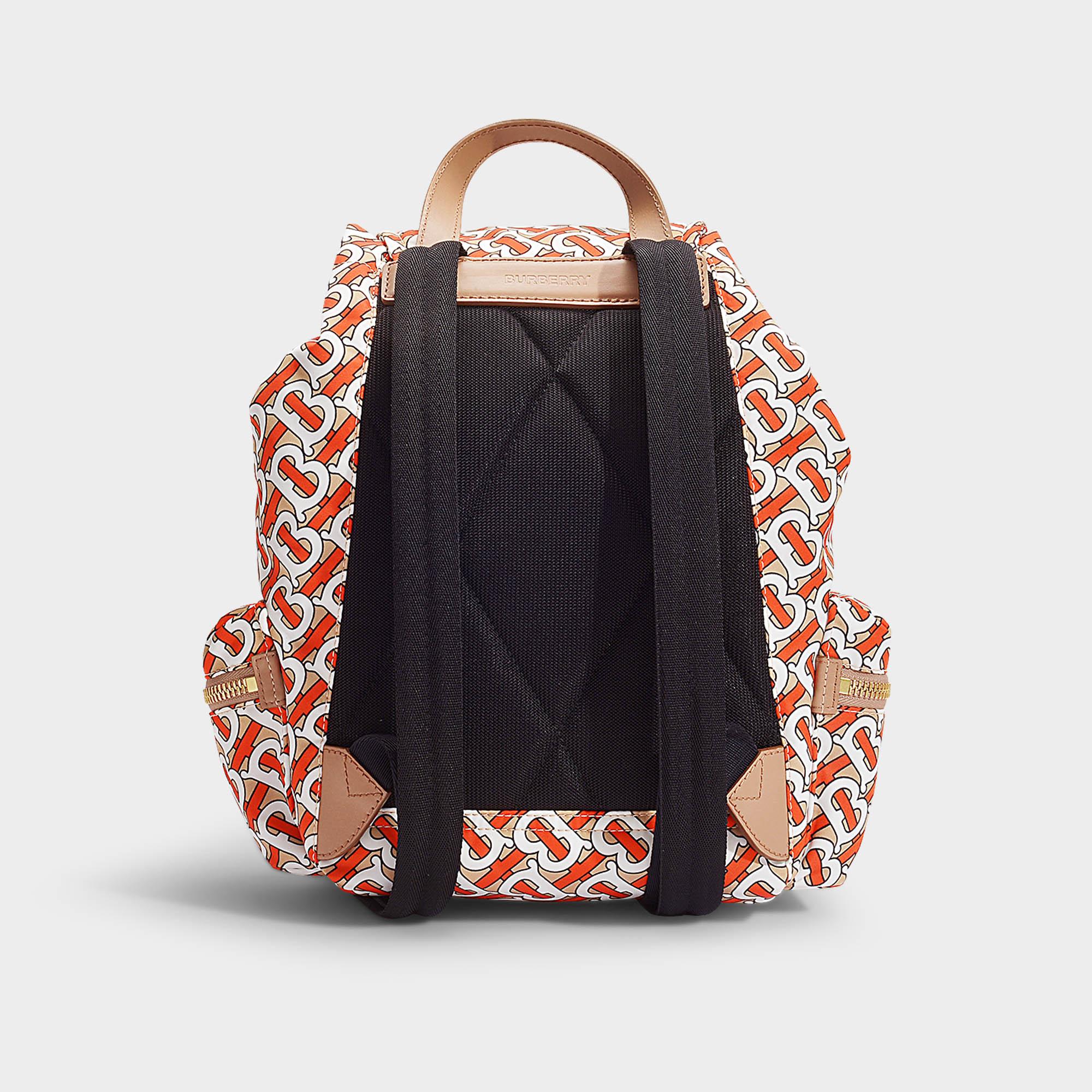 Burberry Synthetic Red Medium Rucksack In Monogram Print Nylon | Lyst