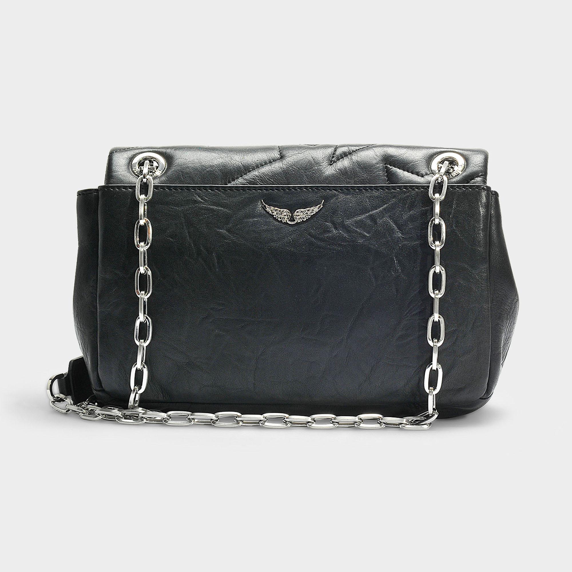 Zadig & Voltaire Leather Ziggy Crossbody Bag In Black Calfskin Lyst