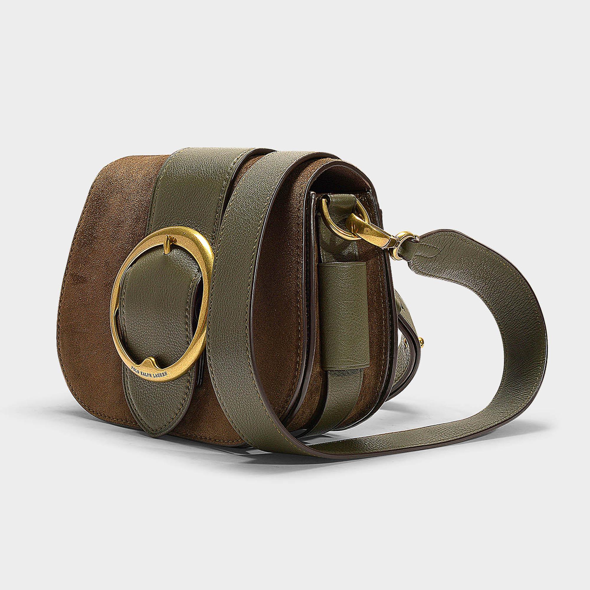Polo Ralph Lauren Leather Belt Saddle Lennox Medium Crossbody Bag In Olive  Green Calfskin - Lyst