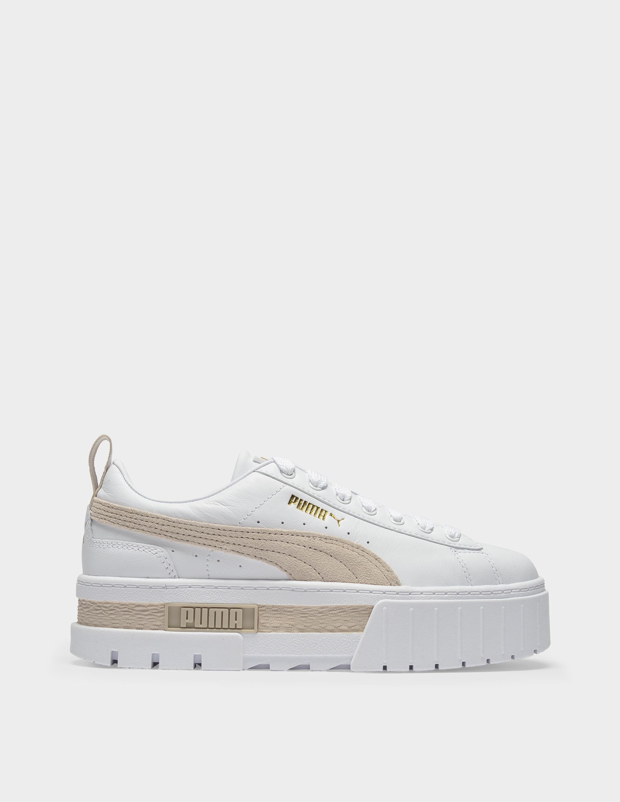 PUMA Mayze Sneakers In White And Beige Leather - Lyst