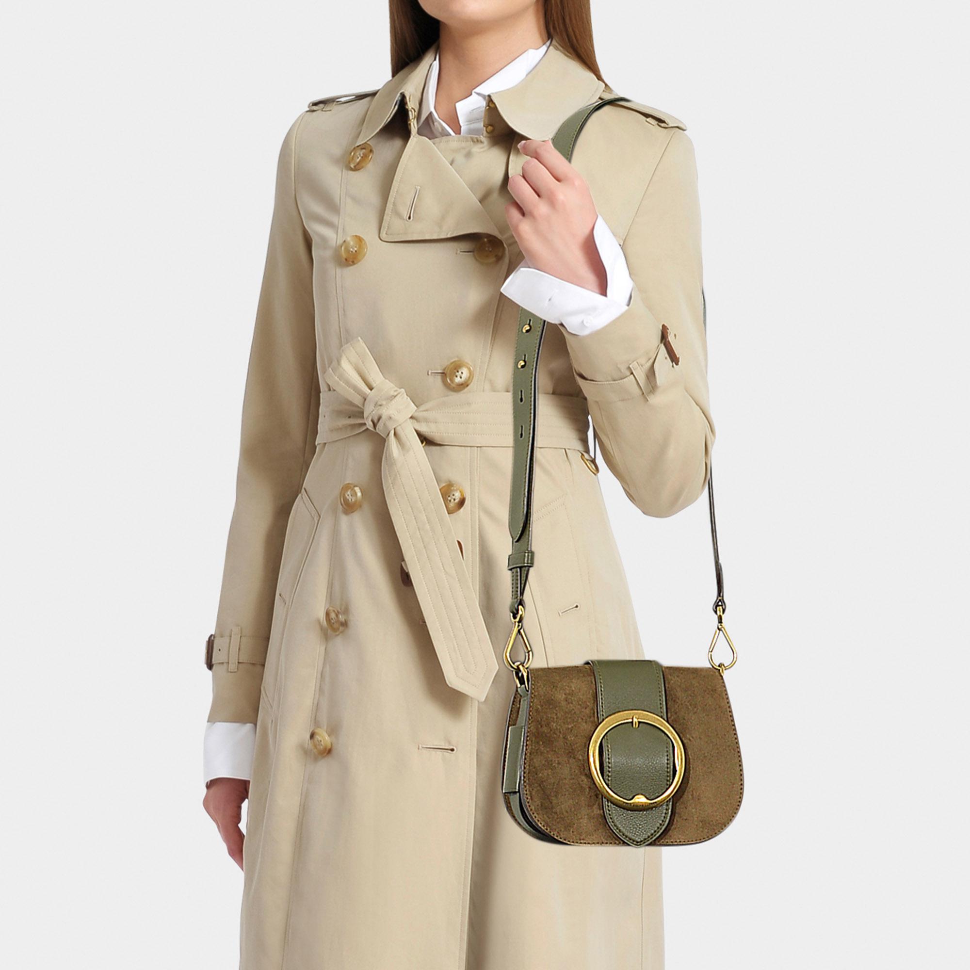 Louis Vuitton Very Calfskin Leather Saddle Shoulder Bag Khaki Green