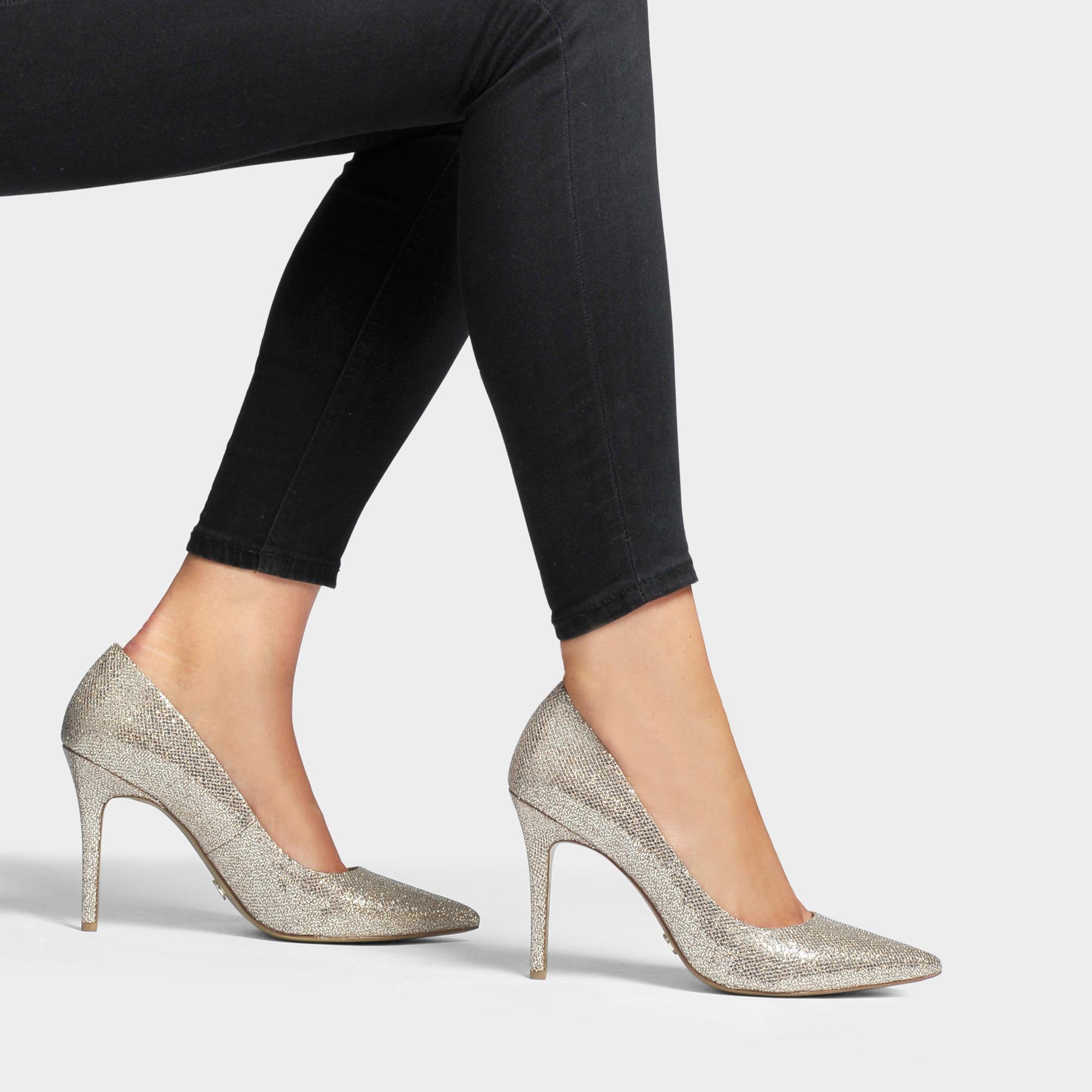 MICHAEL Michael Kors Light Pumps In Silver Sand Glitter Stitch - Lyst