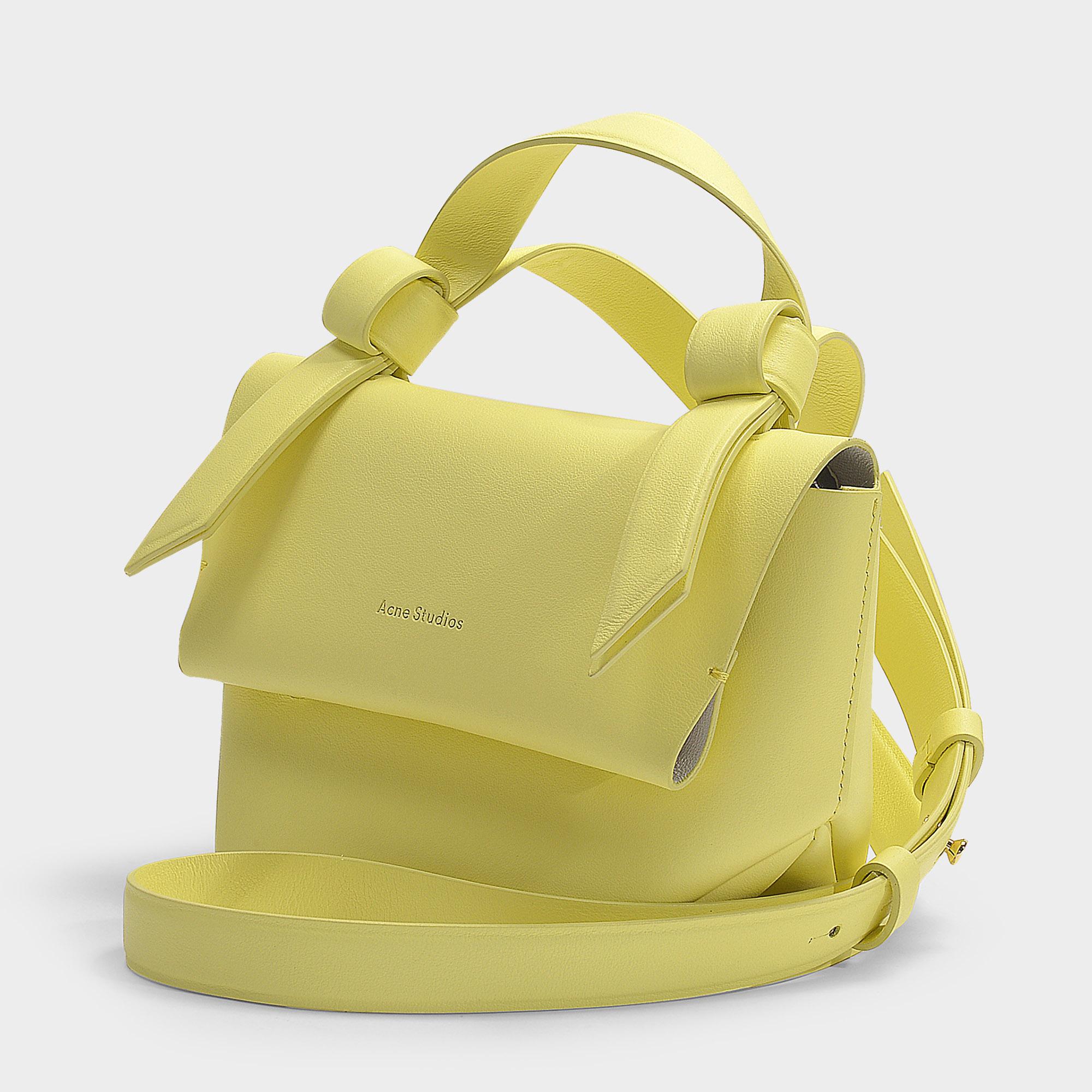 Acne Studios Musubi Milli Pale Yellow Small Leather Handbag | Lyst