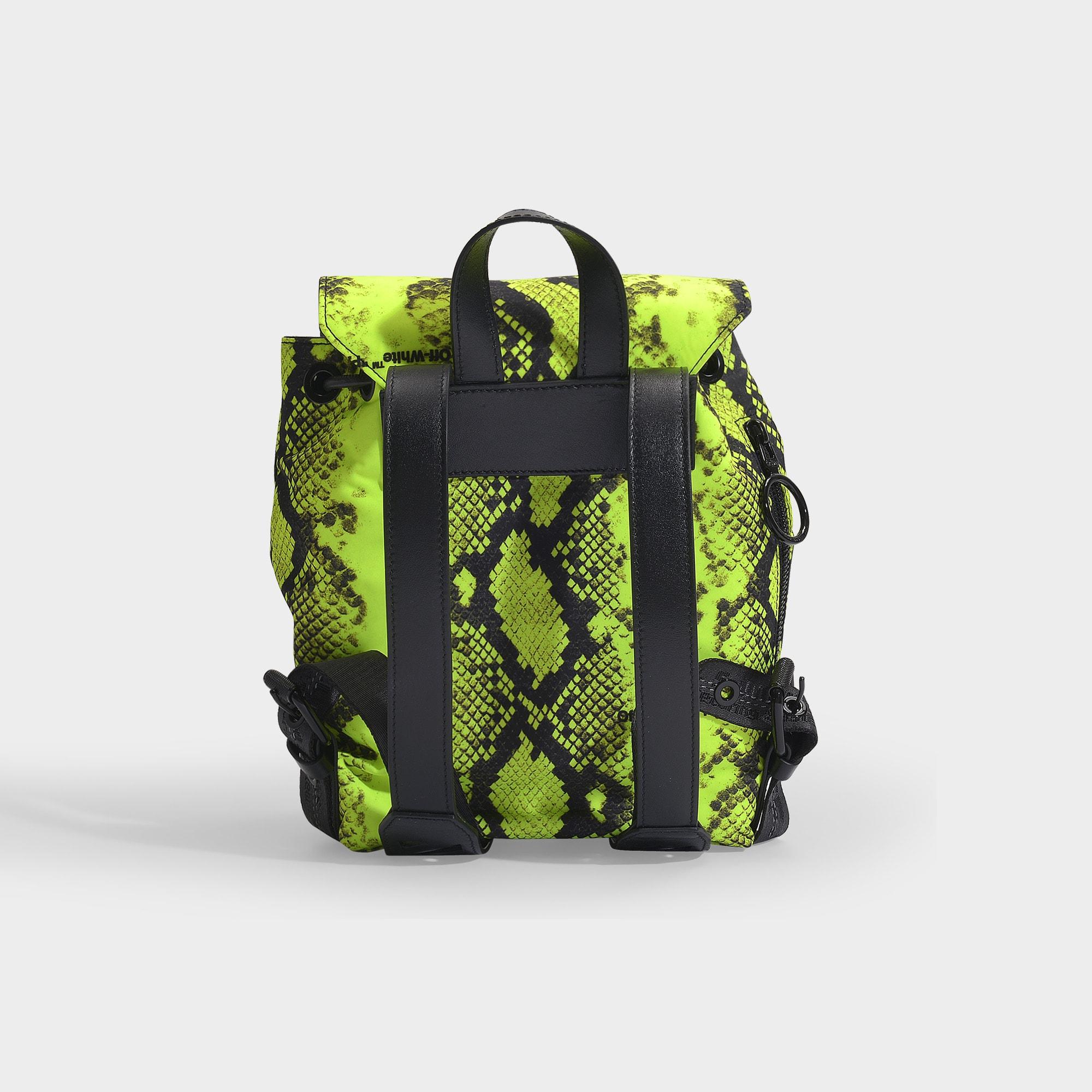 Off-White c/o Virgil Abloh Python Mini Backpack In Neon Yellow Python Printed Leather - Lyst