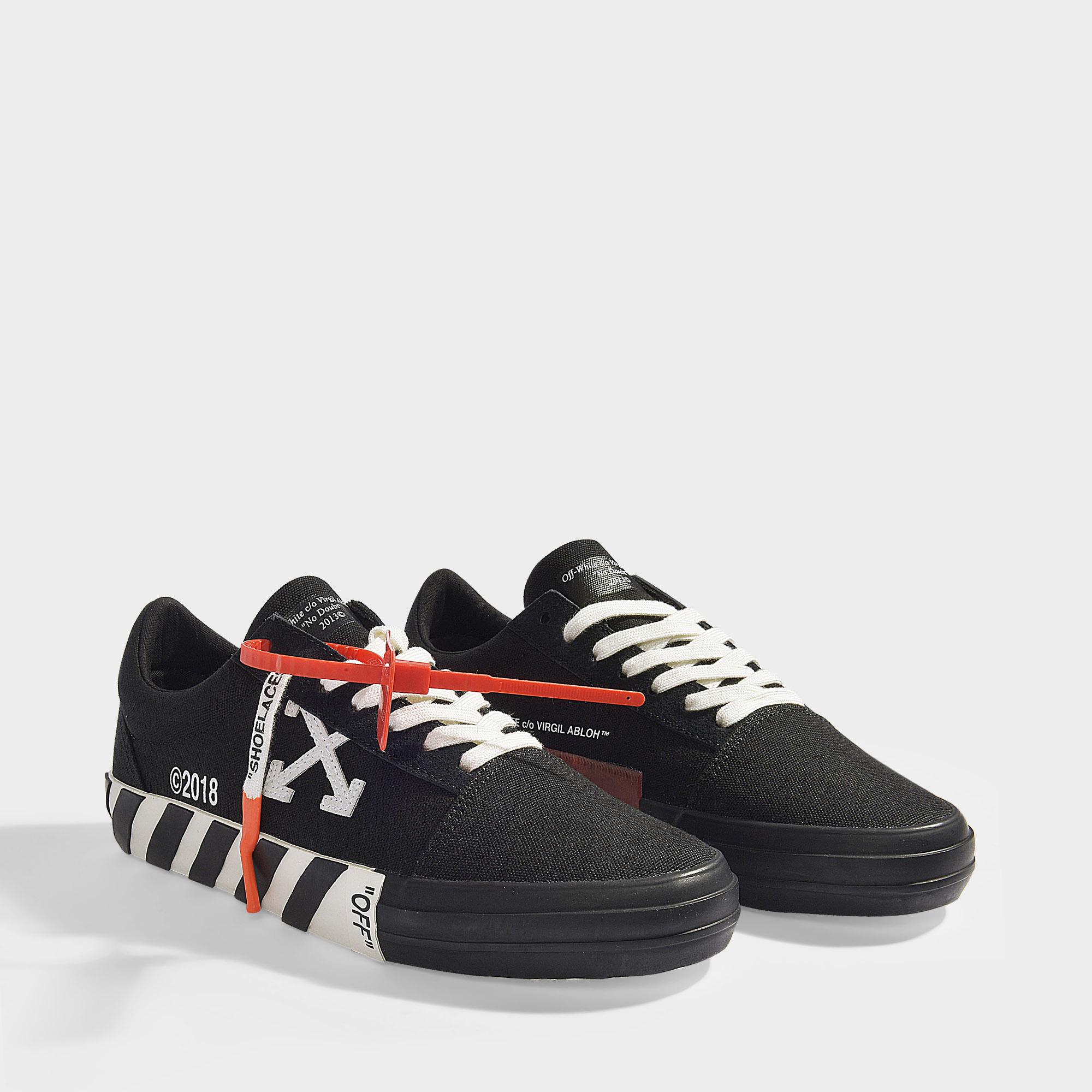 vulcanised striped low top sneakers