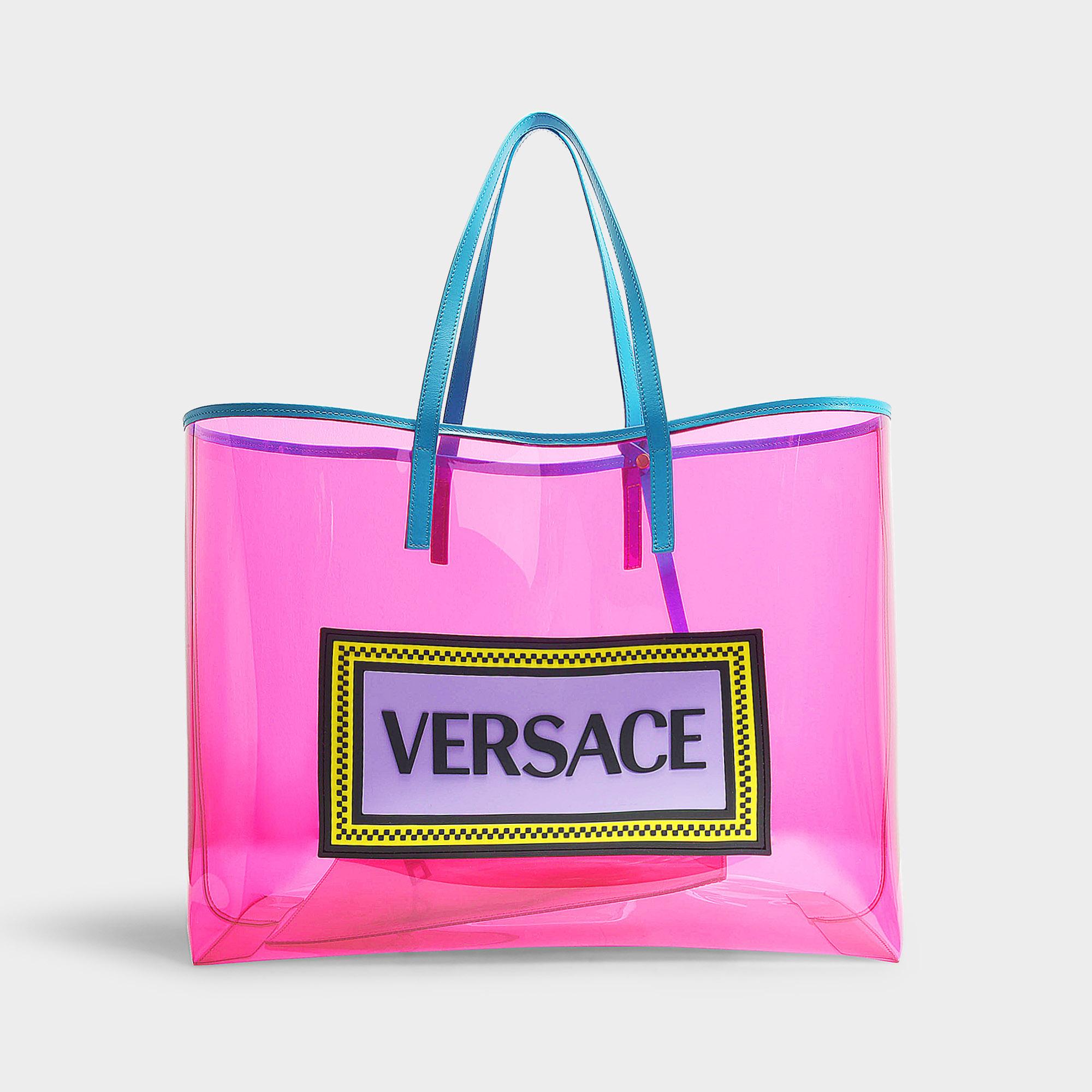 pink transparent tote bag