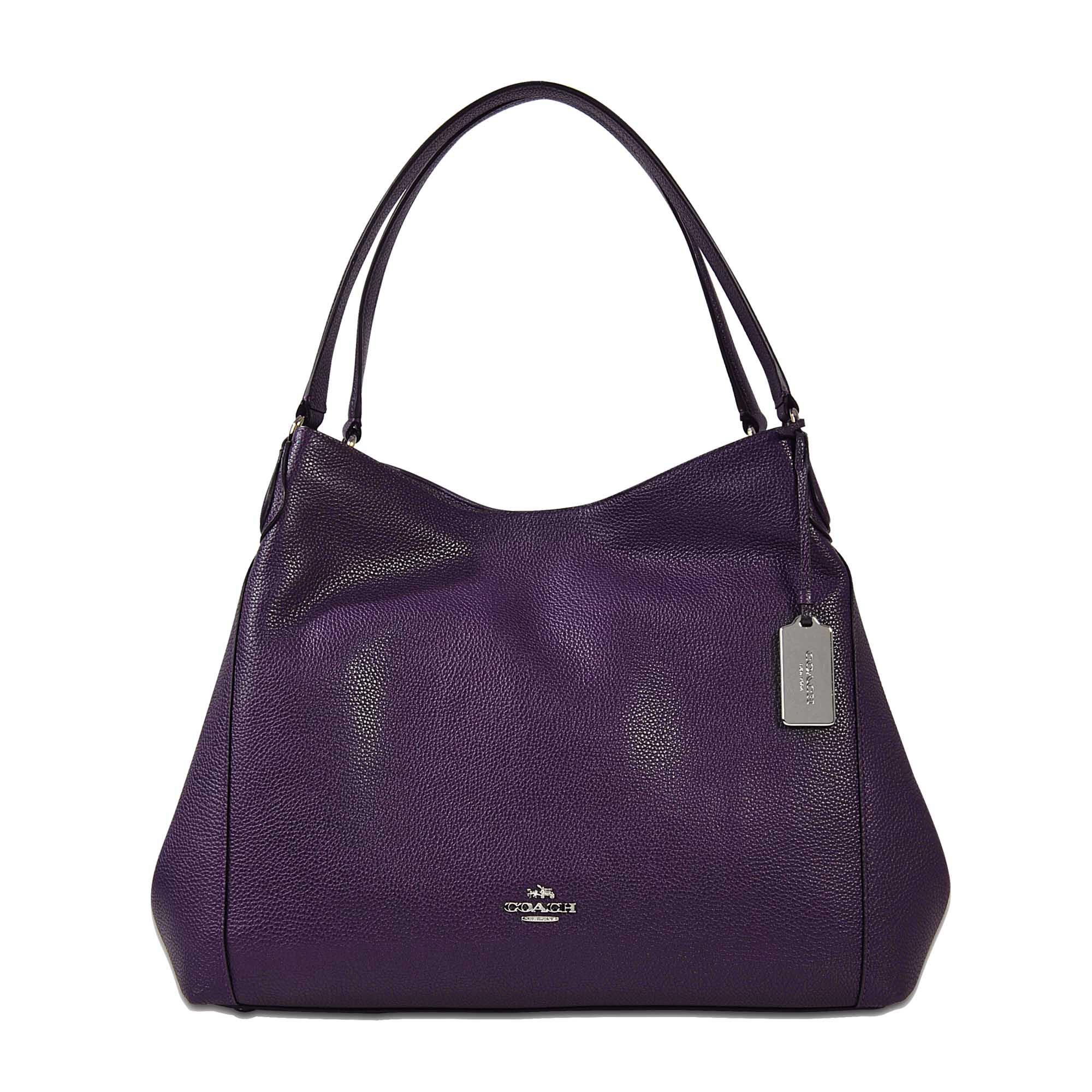 COACH Edie Shoulder Bag In Leather in Purple - Lyst
