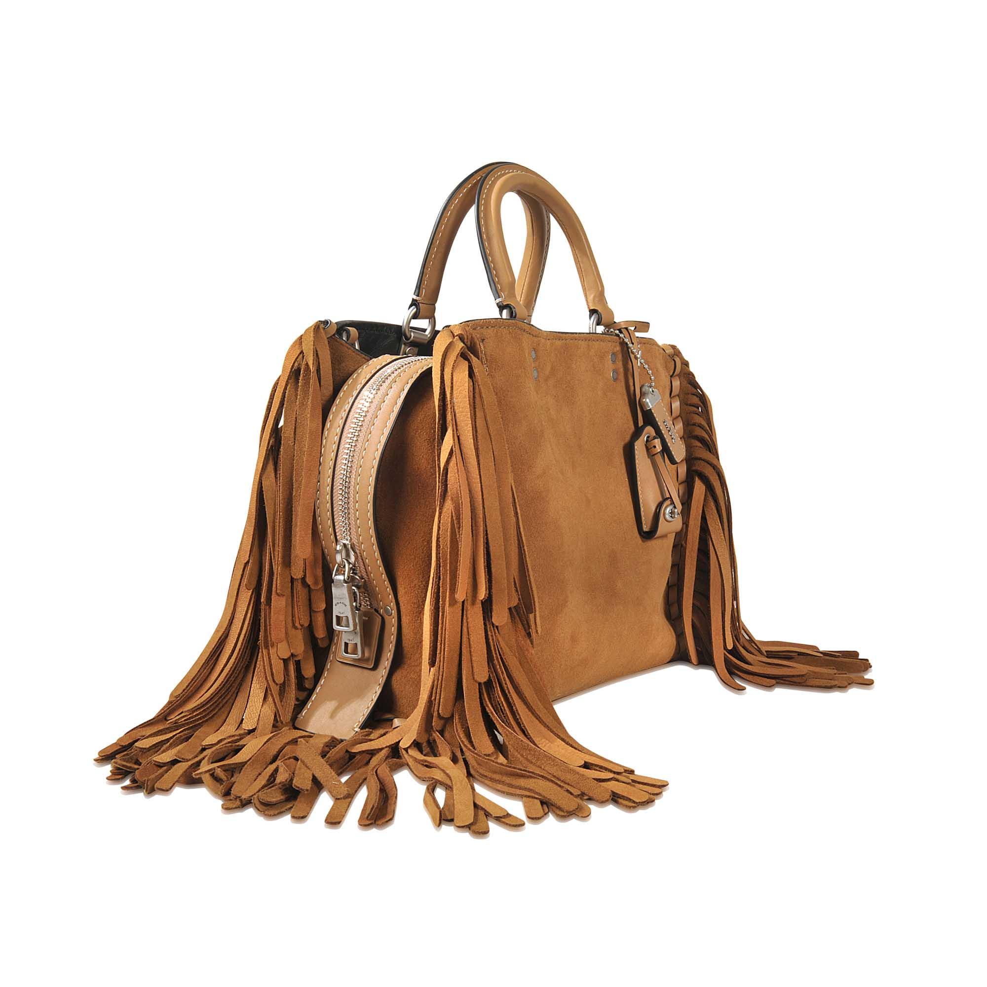 COACH Suede Fringe Rogue Bag in Brown - Lyst