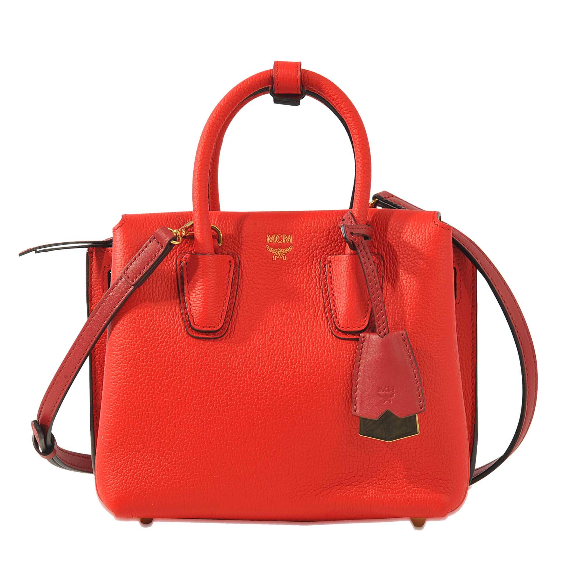 small red mcm purse