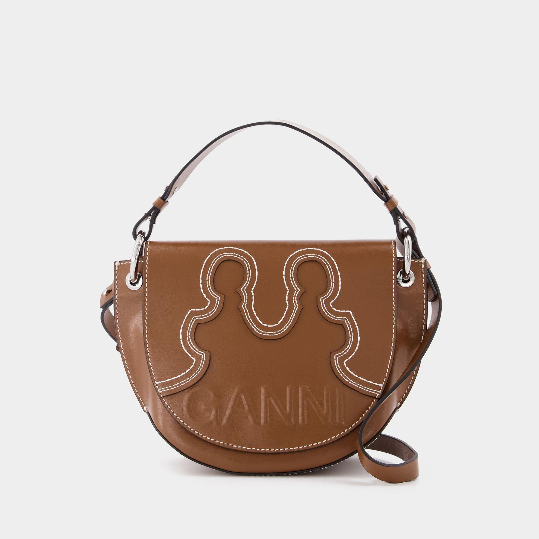 Ganni Banner Western Saddle Bag in Brown Lyst UK