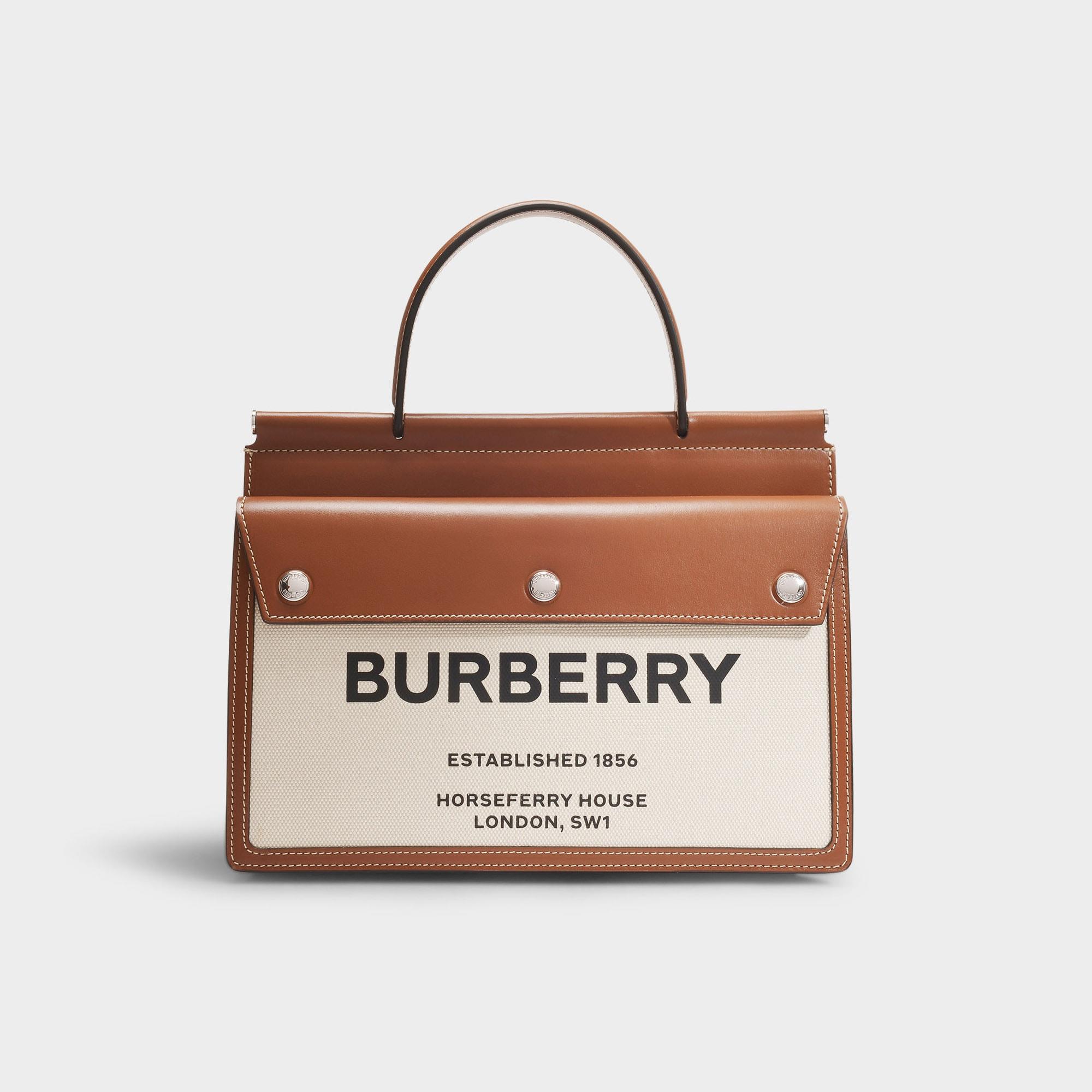 Burberry Small Horseferry Print Title Bag With Pocket Detail in Brown | Lyst
