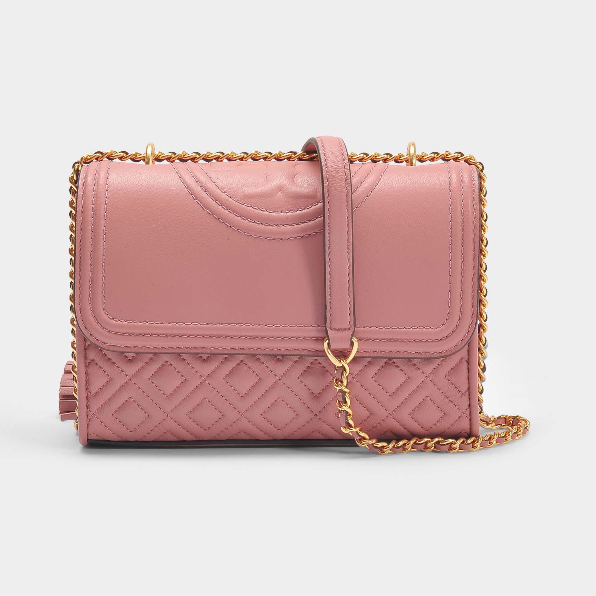 Tory Burch Fleming Small Convertible Shoulder Bag In Pink Magnolia Lambskin  Leather | Lyst