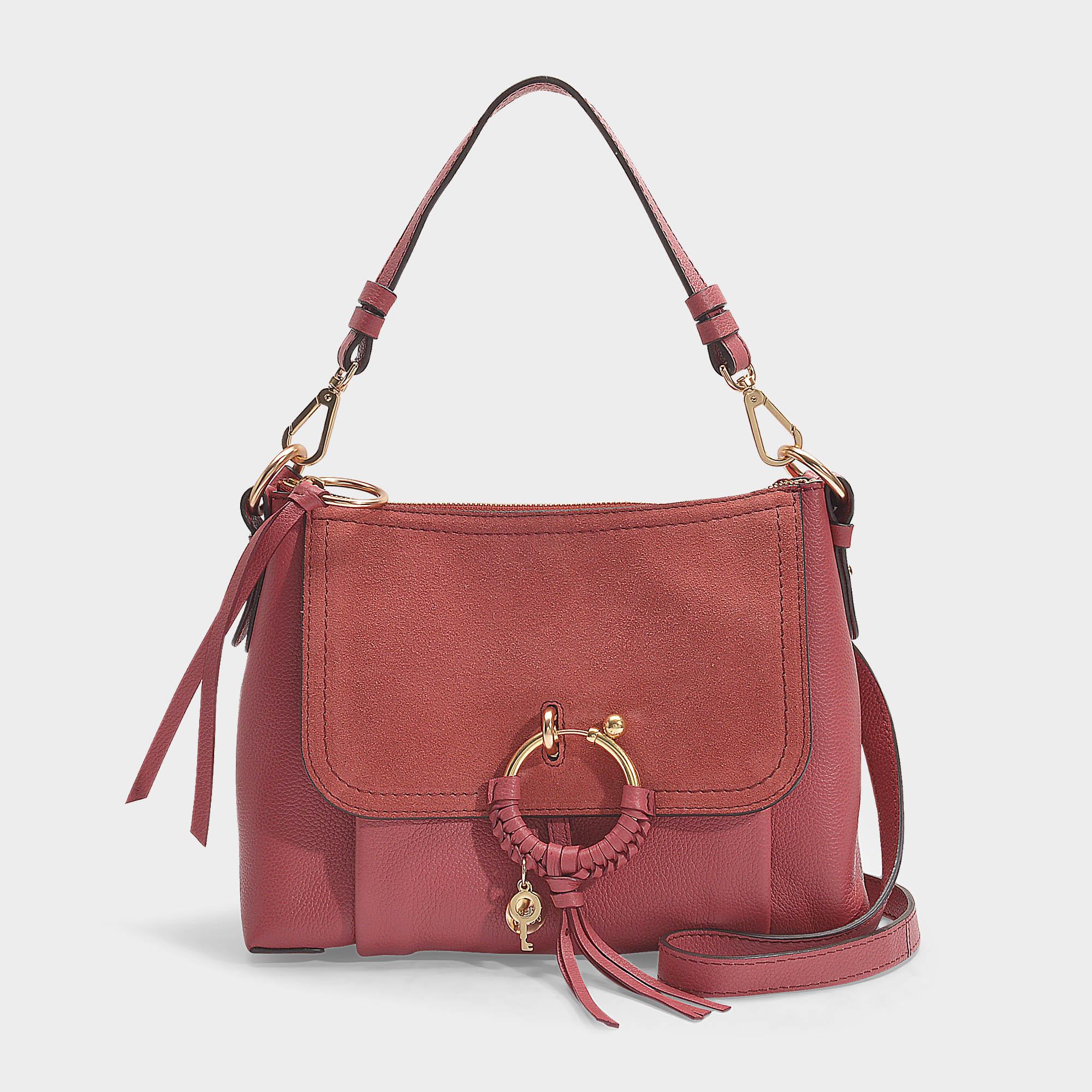 See By Chloé Joan Small Crossbody Bag In Rusty Pink Grained Cowskin And