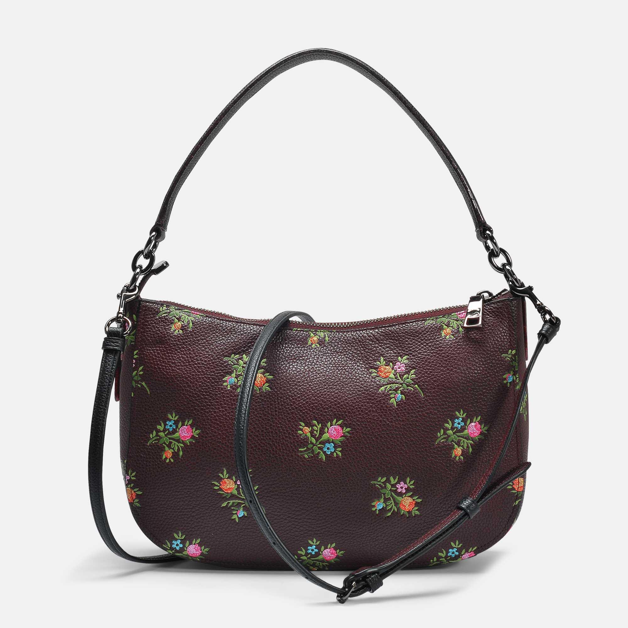 COACH Leather Chelsea Crossbody Bag In Oxblood Cross Stitch Floral ...