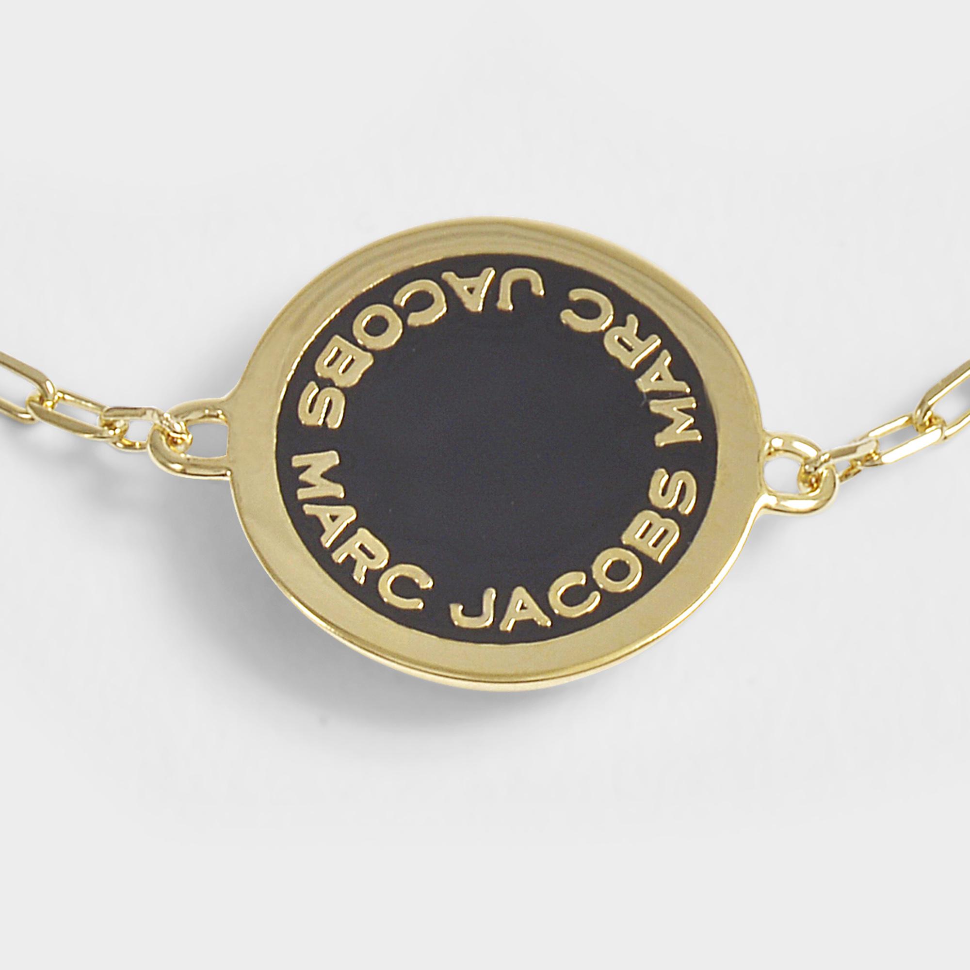 Marc Jacobs Logo Disc Bracelet In Black - Lyst