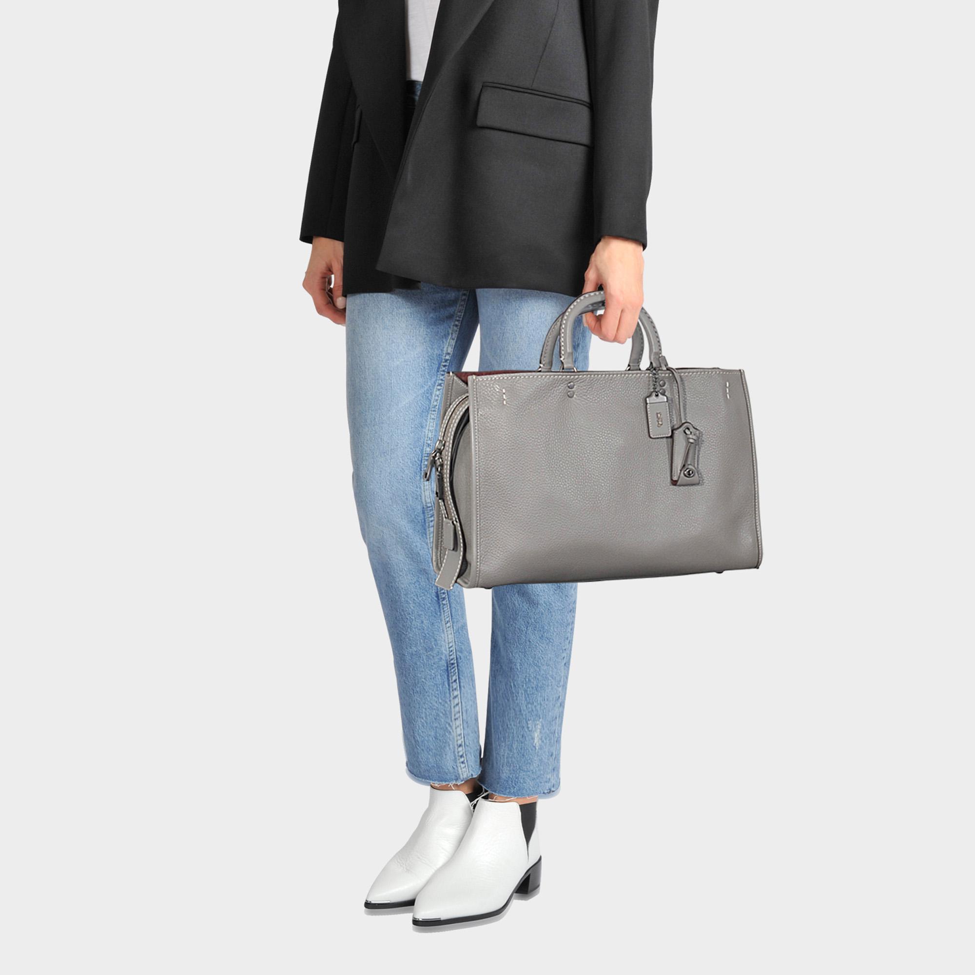 COACH Glovetanned Pebble Leather Rogue 39 in Gray | Lyst
