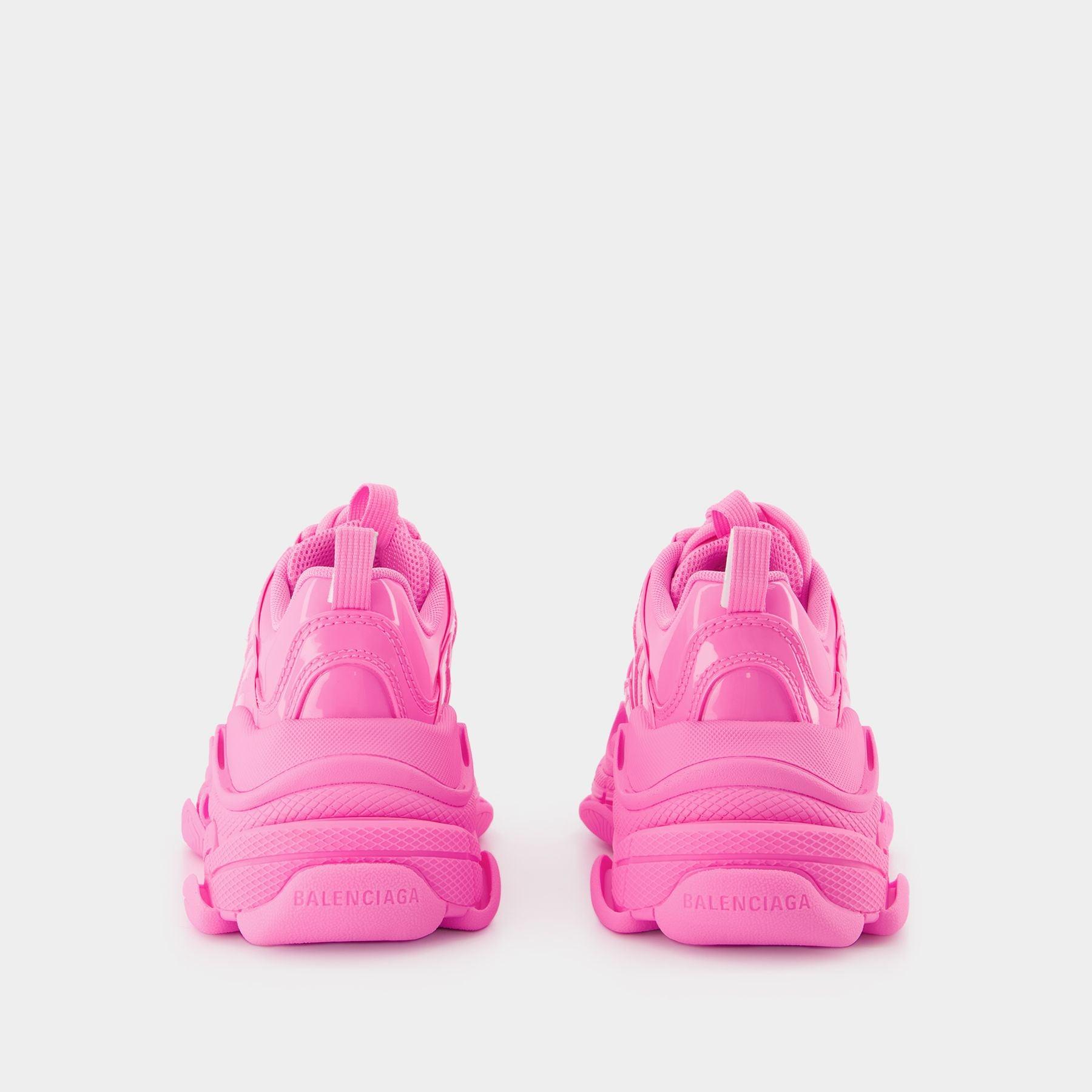 Balenciaga Triple S Rubber Sneakers - - Pink - Vegan Leather | Lyst